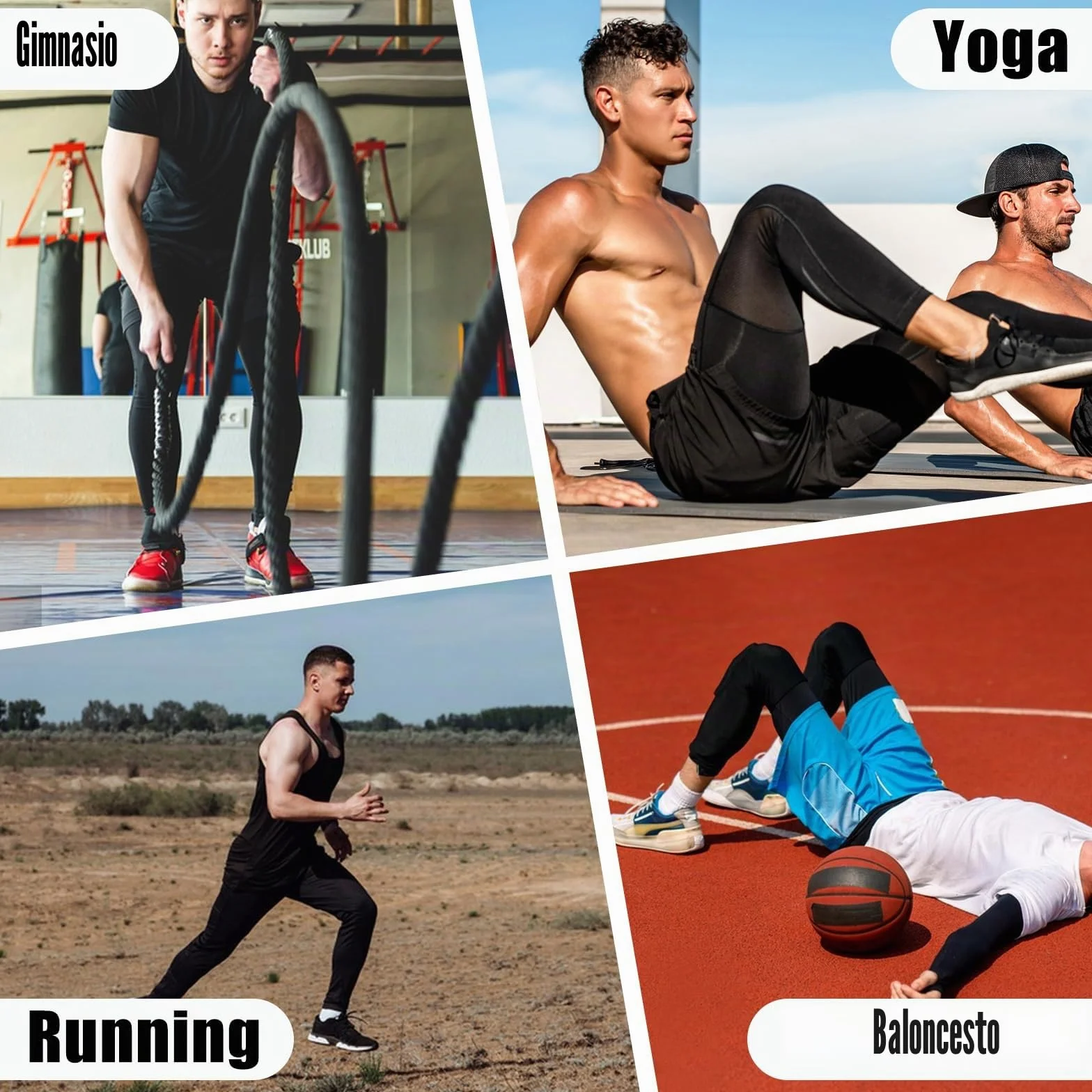 HYCOPROT Pantalones de Compresión para Hombre Secado Rápido Deportivos Entrenamiento Leggings Correr Baloncesto Running Fitness