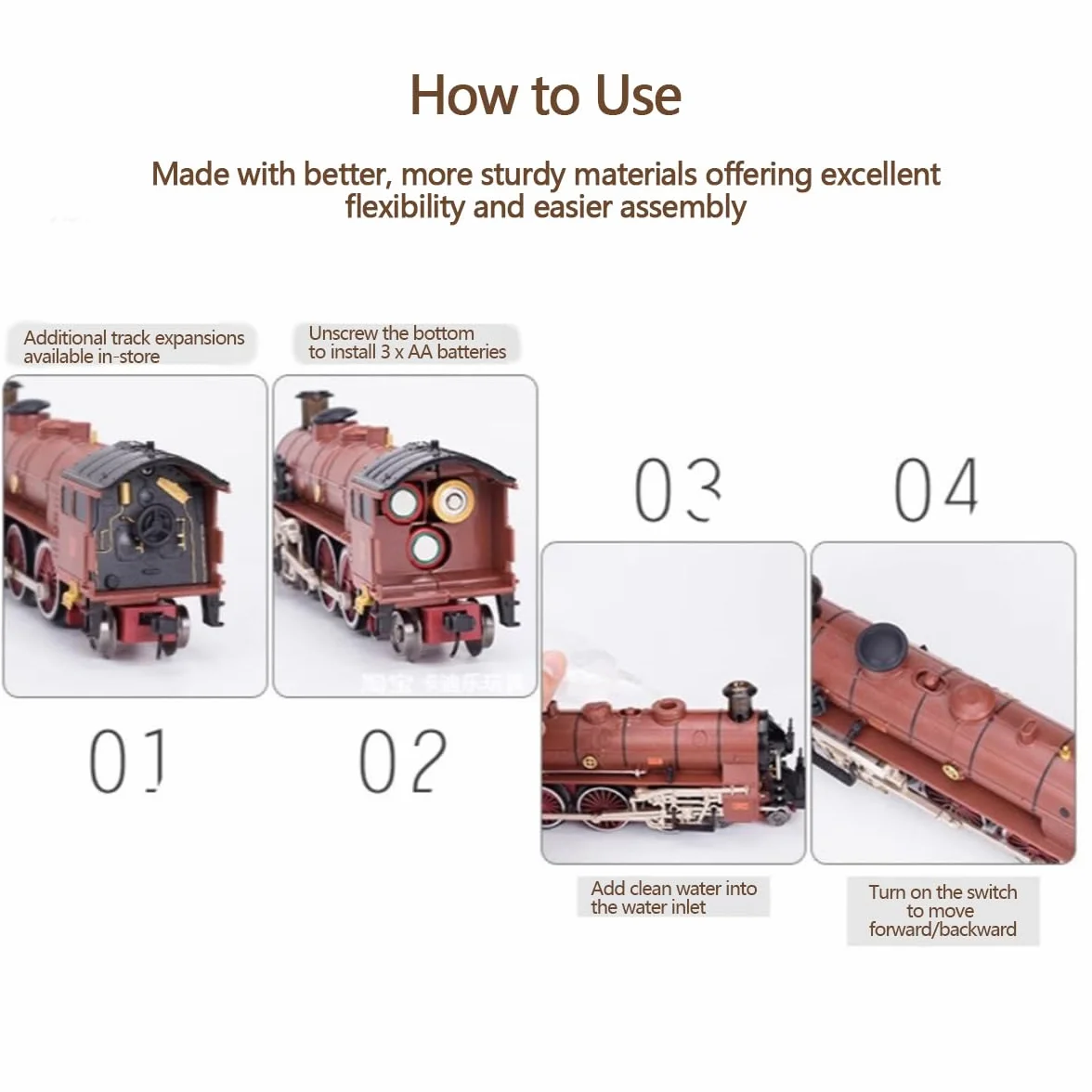 Juego de tren eléctrico modelo locomotora aleación con vagón vía larga control silbato humo Modelo 22920 Verde oscuro