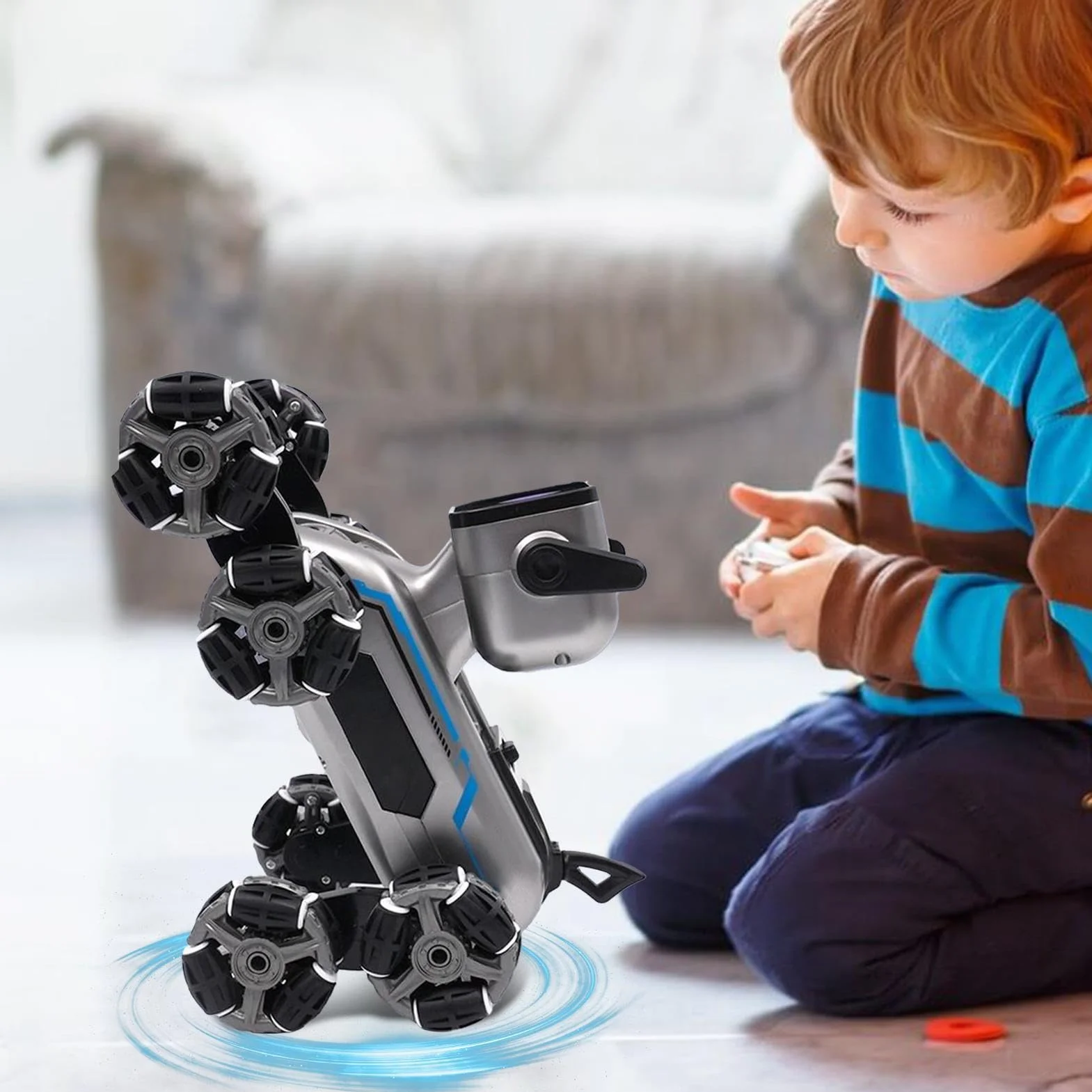 Perro De con Mando A Distancia - Robot Canino para Niños | Cachorro Robot Inteligente De Ocho Ruedas para Interior Y Jardín Niños Niñas | Uso en Interior y Exterior