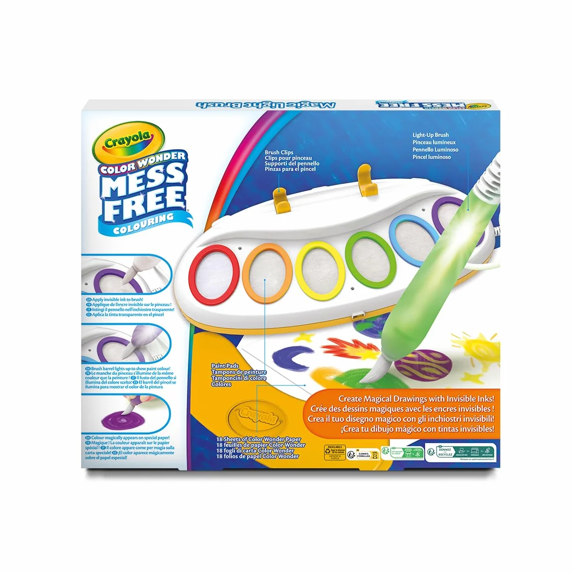 CRAYOLA Color Wonder Magic Light Brush, para Pintar sin Manchas, Idea de Regalo para niños a Partir de 3 años, Versión Internacional, 75-7131