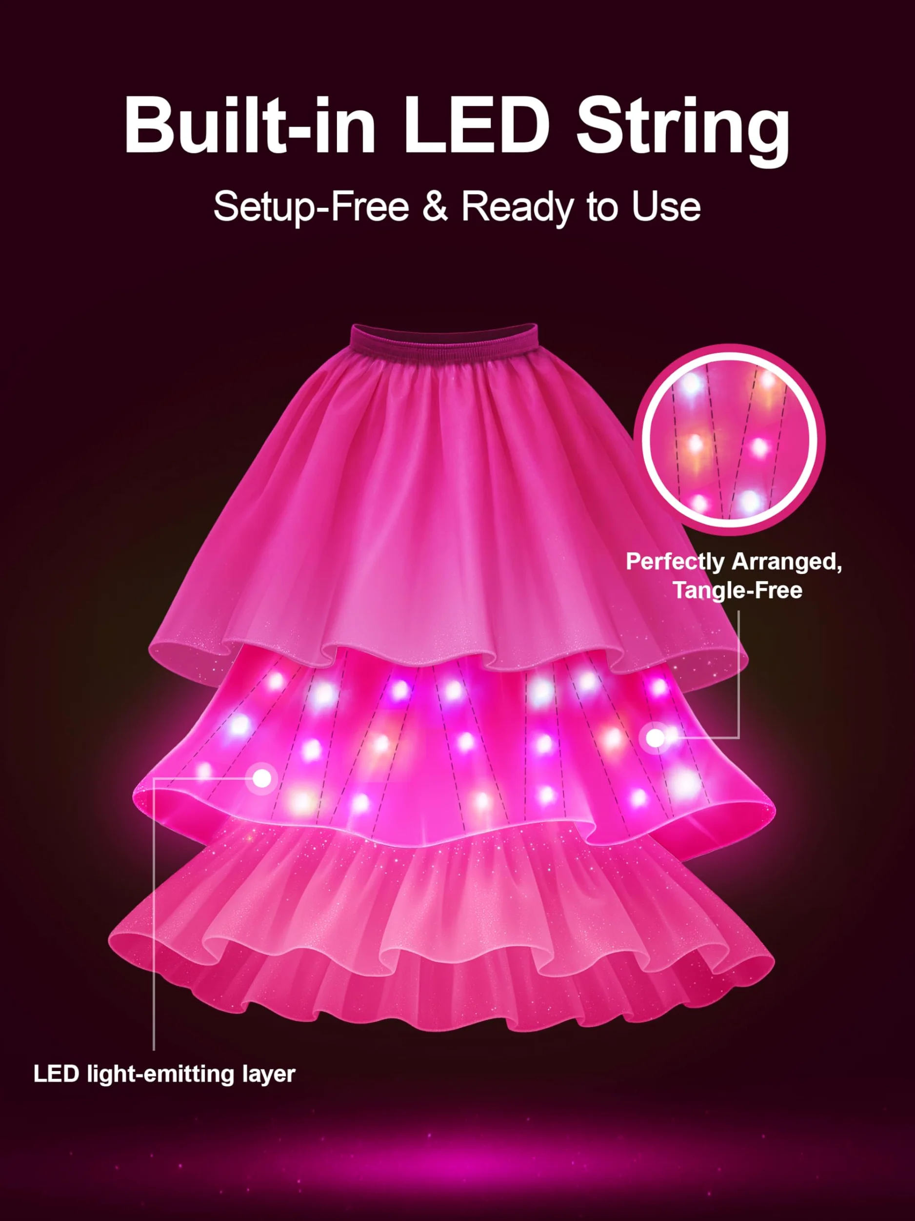 Disfraz de princesa para niña, control de aplicación, con 4 accesorios para Halloween, Navidad, carnaval