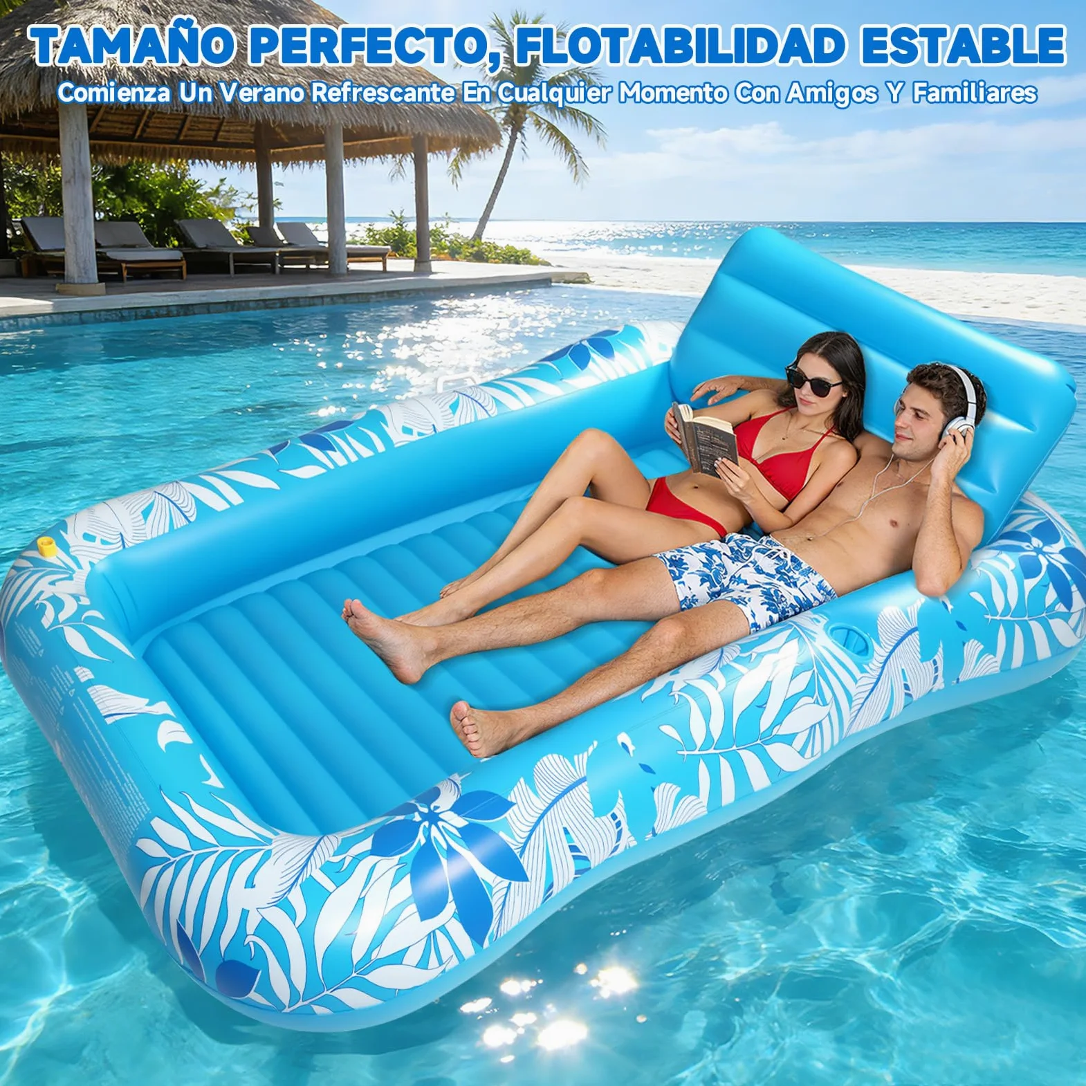 Colchonetas Piscina Adultos, Flotador Inflable Piscina Aspersor 210 × 130 cm, Colchoneta Hinchable Piscina - Cojines & Posavasos, Tanning Pool Piscina, Jardín, Césped, Playa
