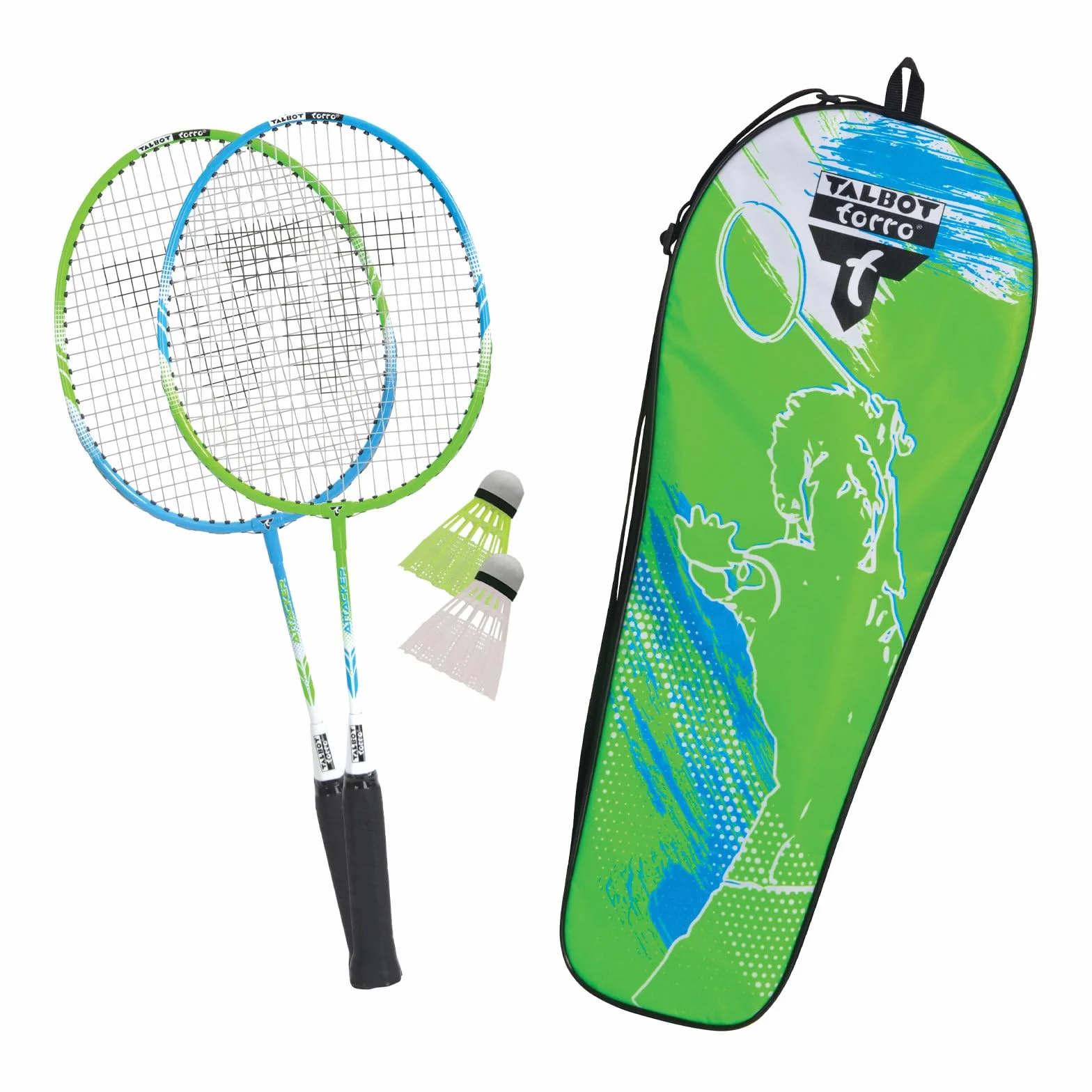 Talbot-Torro Set de bádminton Infantil 2 Raquetas 53 cm 2 Volantes Bolsa de Transporte