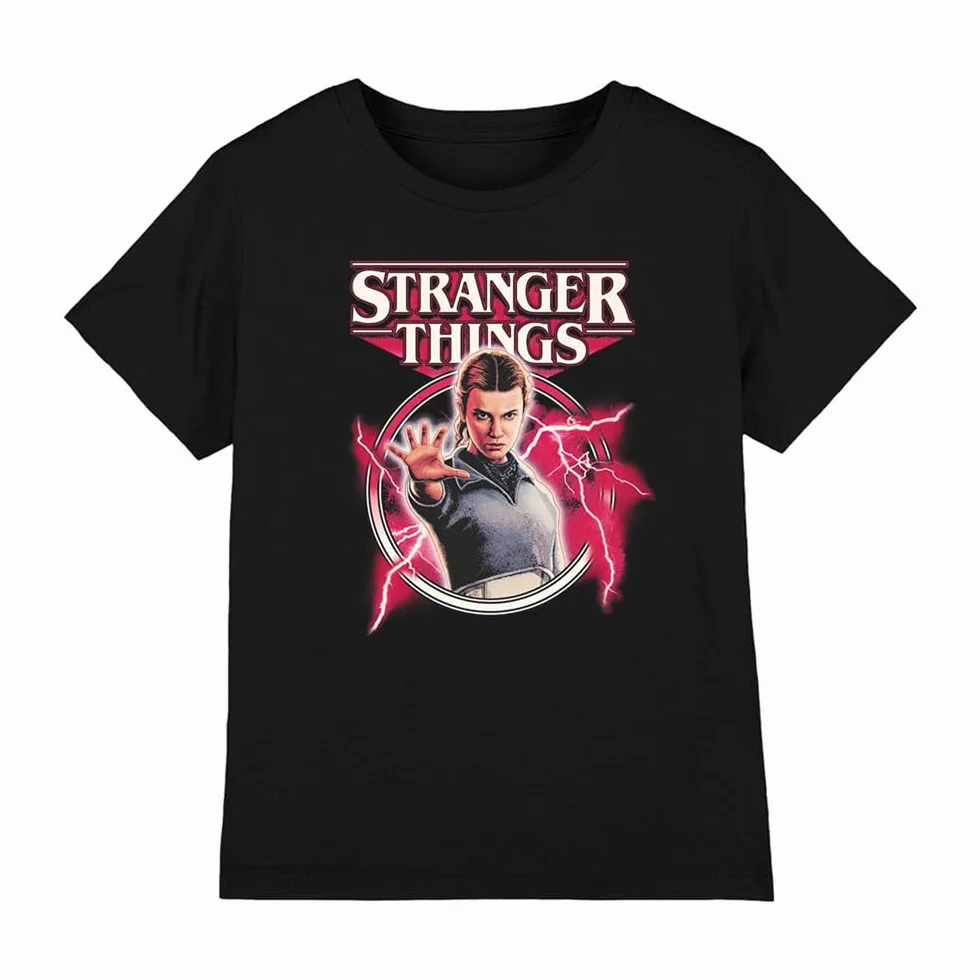 Stranger Things Eleven Lightning Poster Kids T Shirt Black Unisex