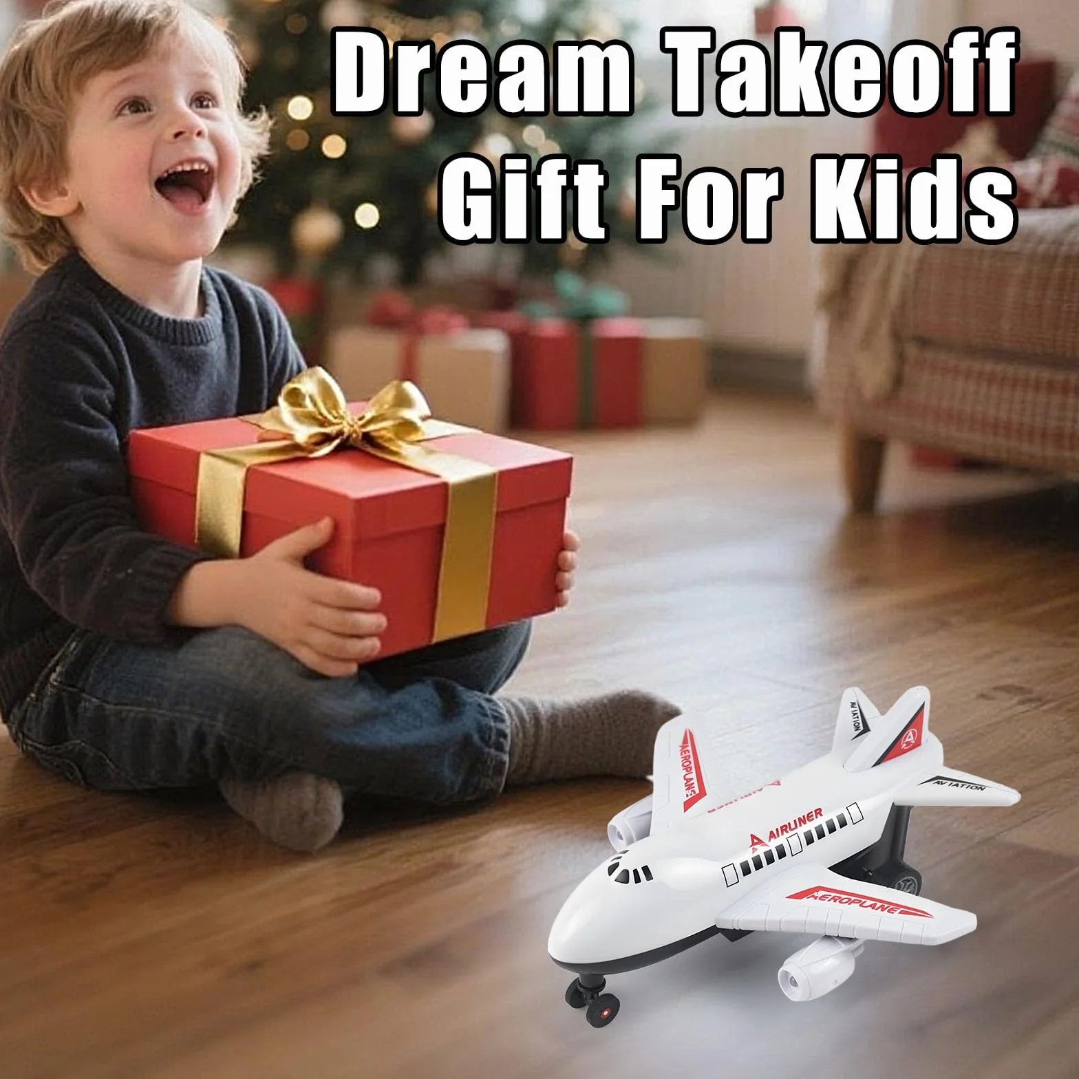 Avión teledirigido para niños a partir de 6 años, vehículo de tierra teledirigido (no volable) con luz, mando a distancia, recargable, juguete ABS para niños y niñas