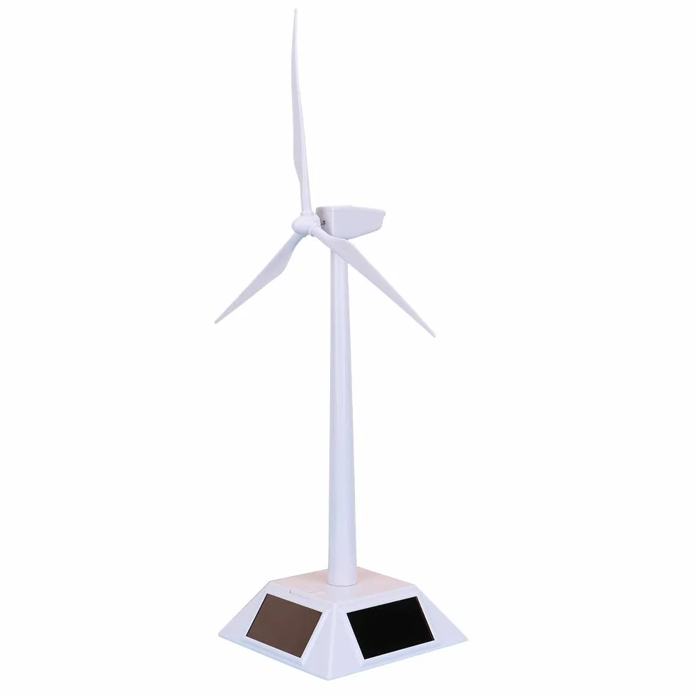 Modelo de Molino de Viento Solar de Ciencia, Modelo de Edificio de Energía Solar Delicado Juguete Turbina Eólica Juguete Educativo Temprano para Niños, Plástico, con Soporte de Pantalla y Placa