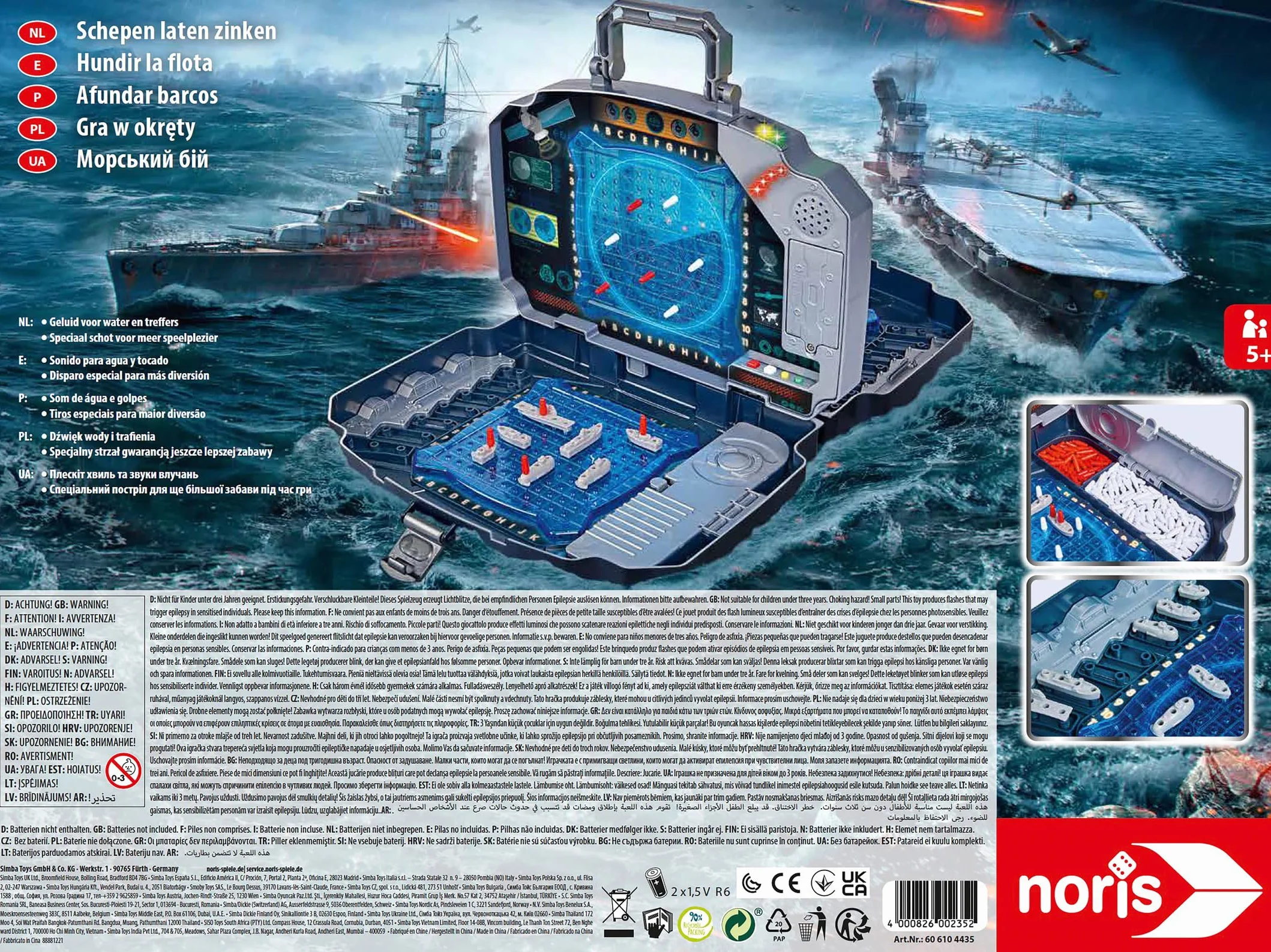 noris 606104435 Light & Sound - Batalla Naval, Juego de acción para Toda la Familia, a Partir de 5 años