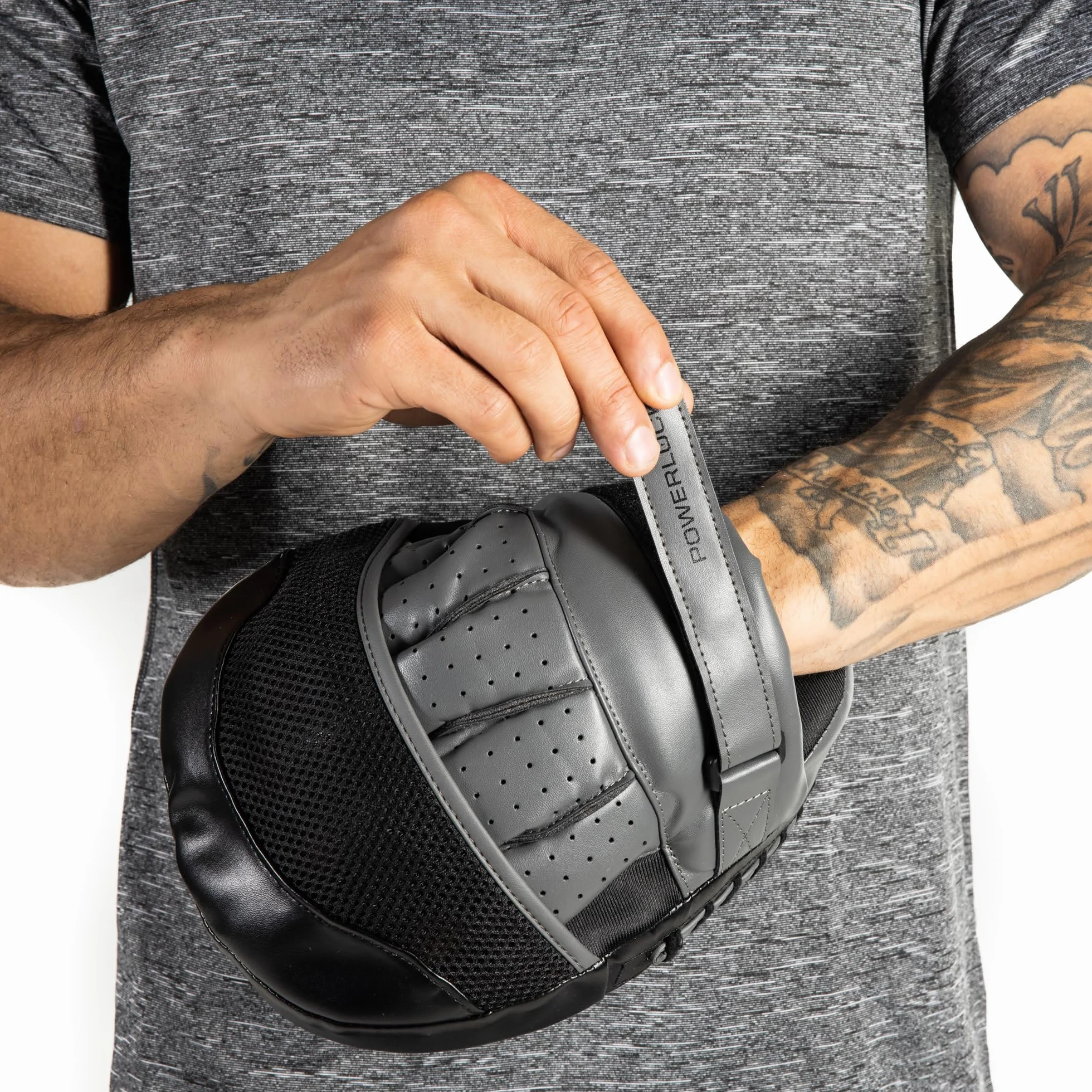 Everlast Powerlock R Manoplas de Boxeo Negras con Dedos Acolchados, Protección MMA y Kickboxing