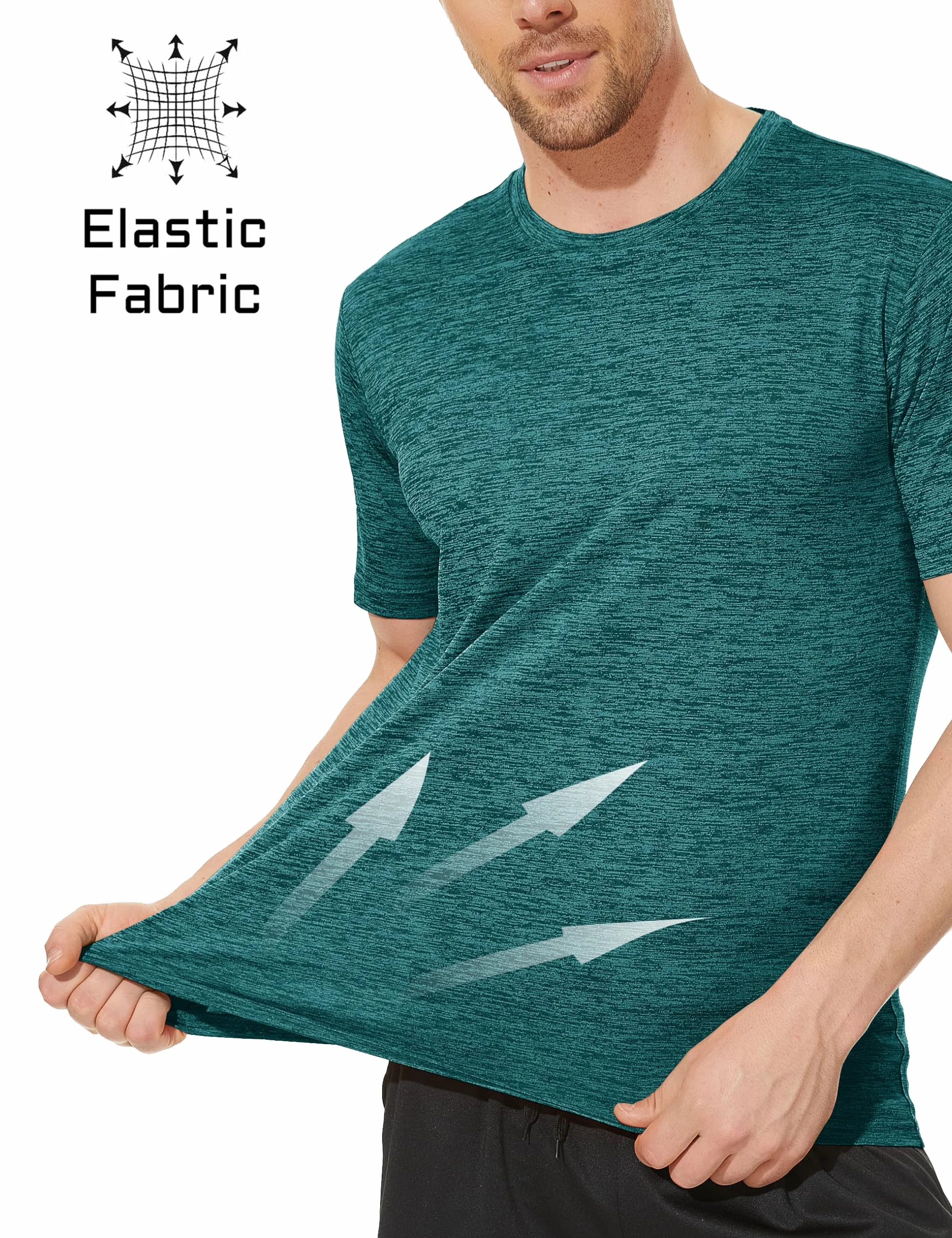 MAGCOMSEN Camisetas Manga Corta Hombre Deporte Secado Rápido Cuello Redondo Gimnasio Entrenamiento Running