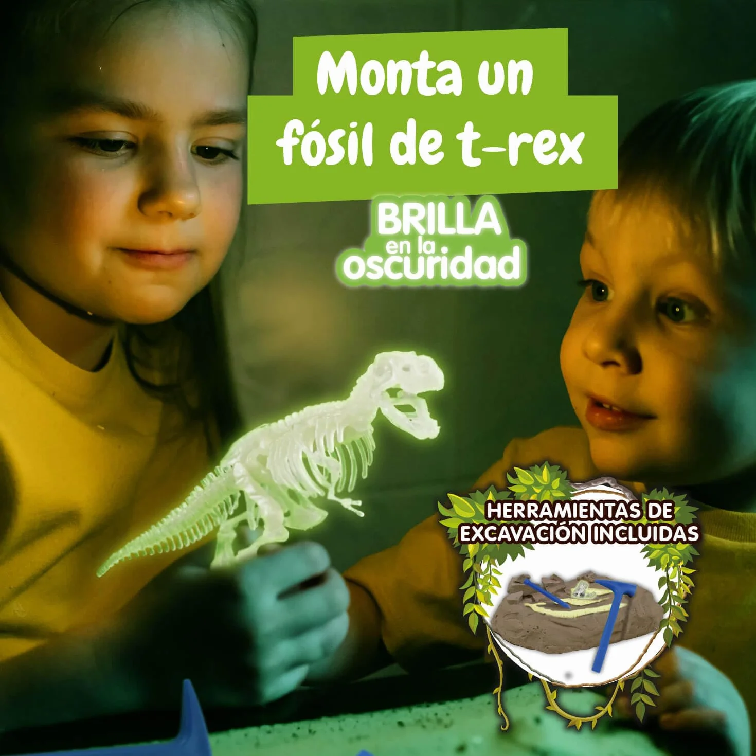 Science4you T-Rex Excavaciones Fósiles para Niños - Excava y Encuentra Dinosaurios Que Brillan en la Oscuridad, Juguetes Regalos 6+ Años