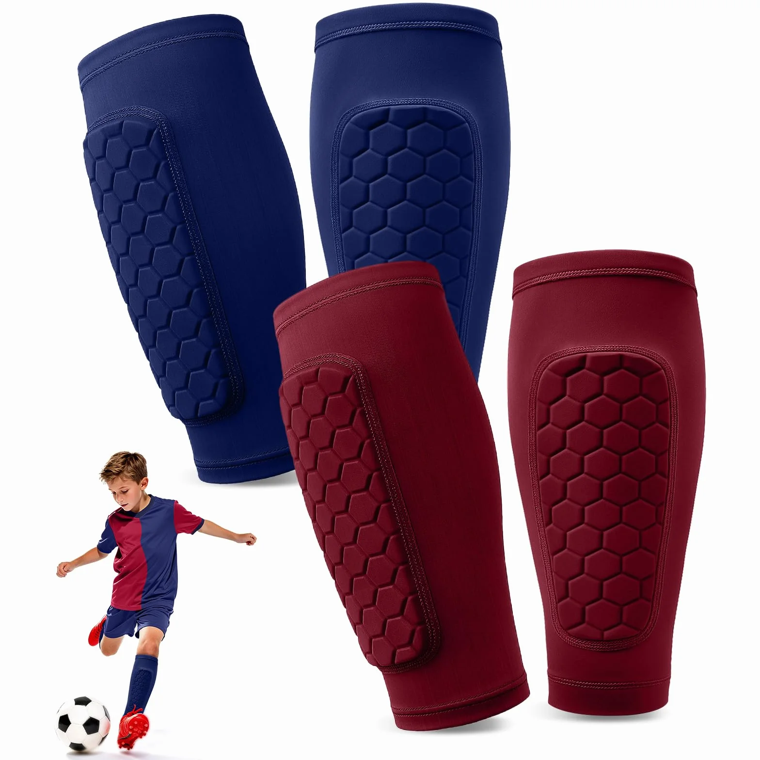 Pardofelis Espinilleras de Futbol para Niño Adultos Protección Pantorrilla Transpirable Antideslizante Anticolisión