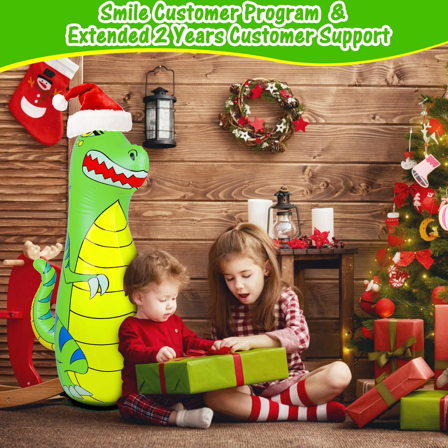 Saco de Boxeo Niños 120cm Hinchable Dinosaurio Bolsa Boxeo con Guantes Regalo 3-9 Años