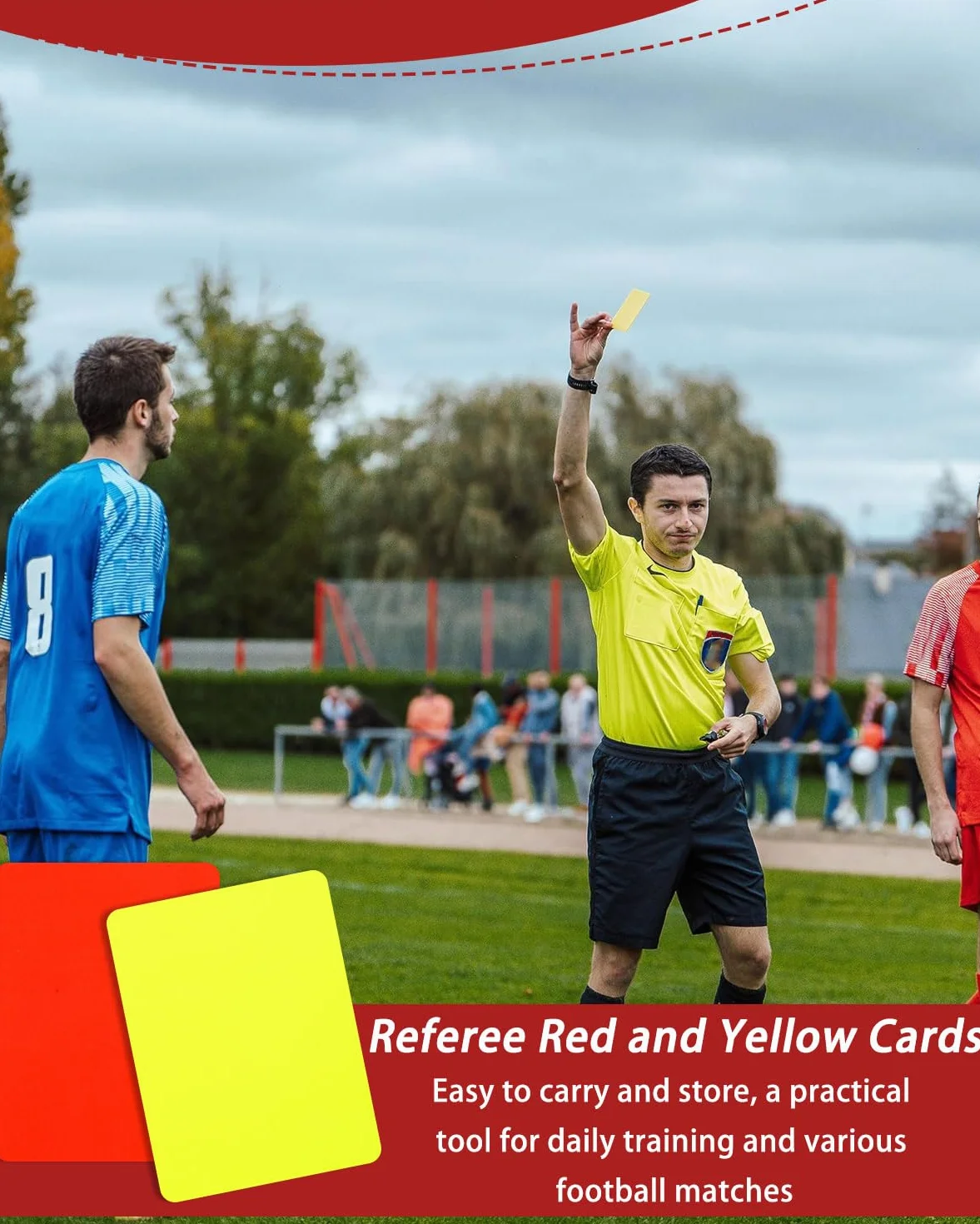 2 Pares Tarjetas Árbitro Fútbol PVC Rojas Amarillas Resistentes Accesorios Partido