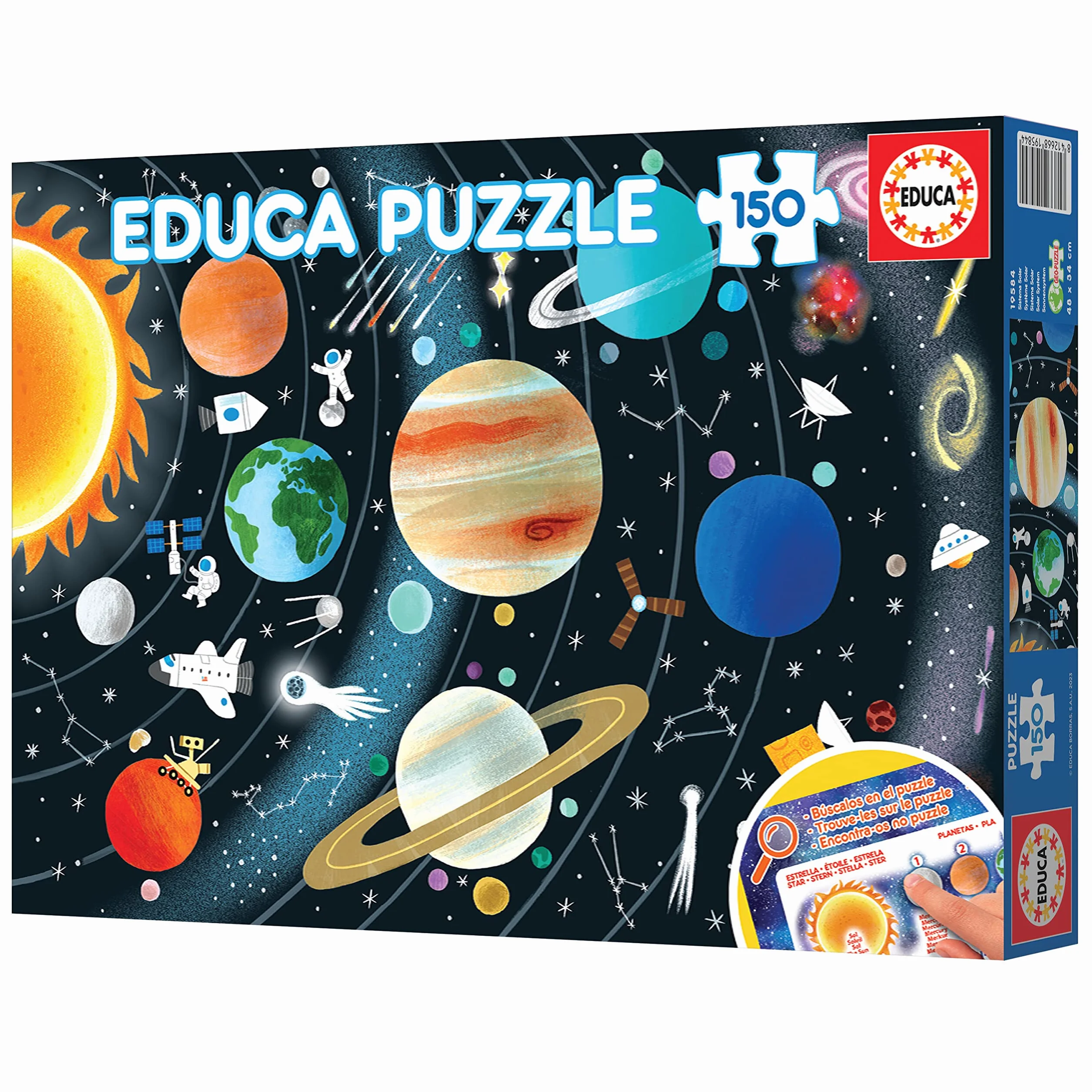 Educa - Sistema Solar | Puzzle Educativo Infantil de 150 Piezas. Medida aproximada una Vez montado: 48 x 34 cm. Compuesto por Grandes Piezas Perfectamente acabadas. Recomendado +6 años (19584)