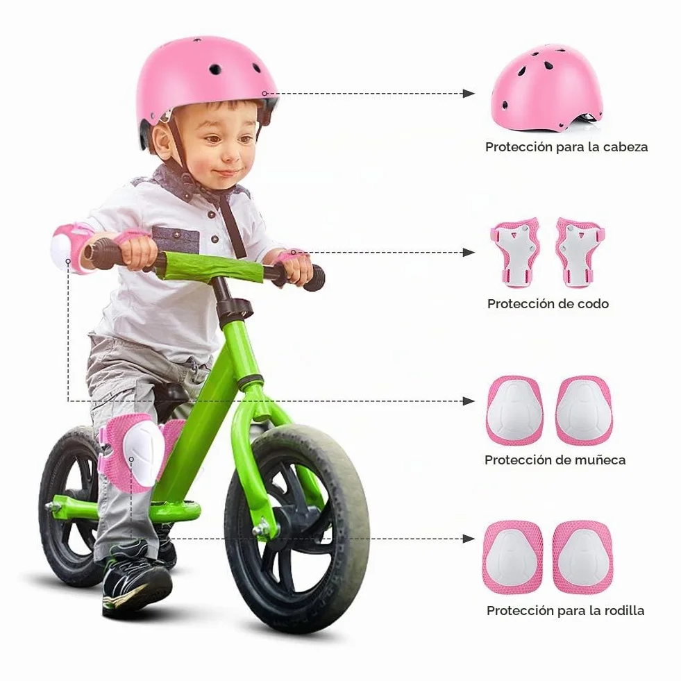 Wayin Casco y Rodilleras para Niños Bicicleta Monopatín Patinete