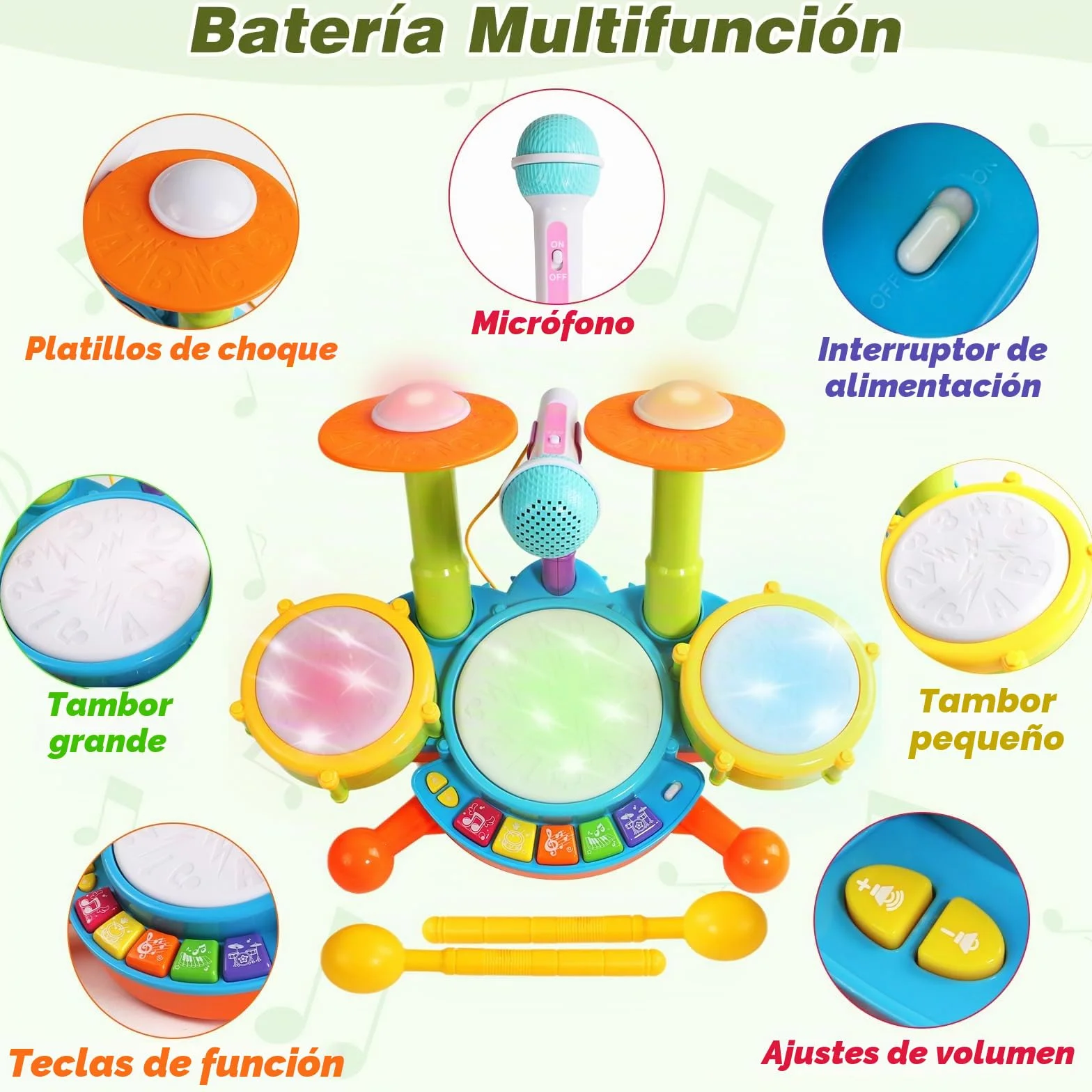 Juguetes Niños 1 Año - Bateria Ideas Regalo Niño 1 2 Año Tambor Infantil Instrumentos Musicales Juguetes Bebe 1 2 Años Ideas Regalo 1 Año Niños Niñas