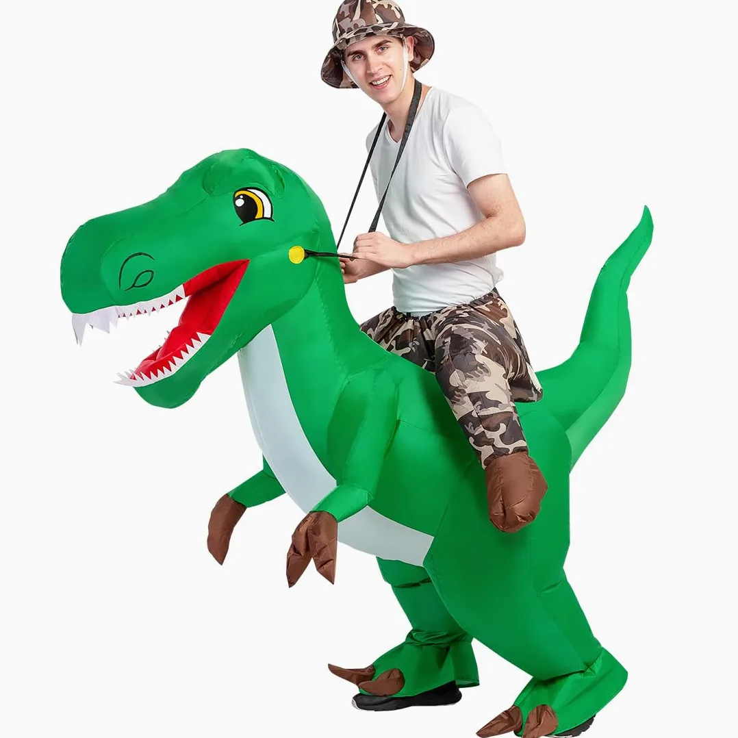 GOOSH Inflatable Costume for Adults, Halloween Costumes Men Women Dinosaur Rider, Blow Up Costume for Unisex Godzilla Toy