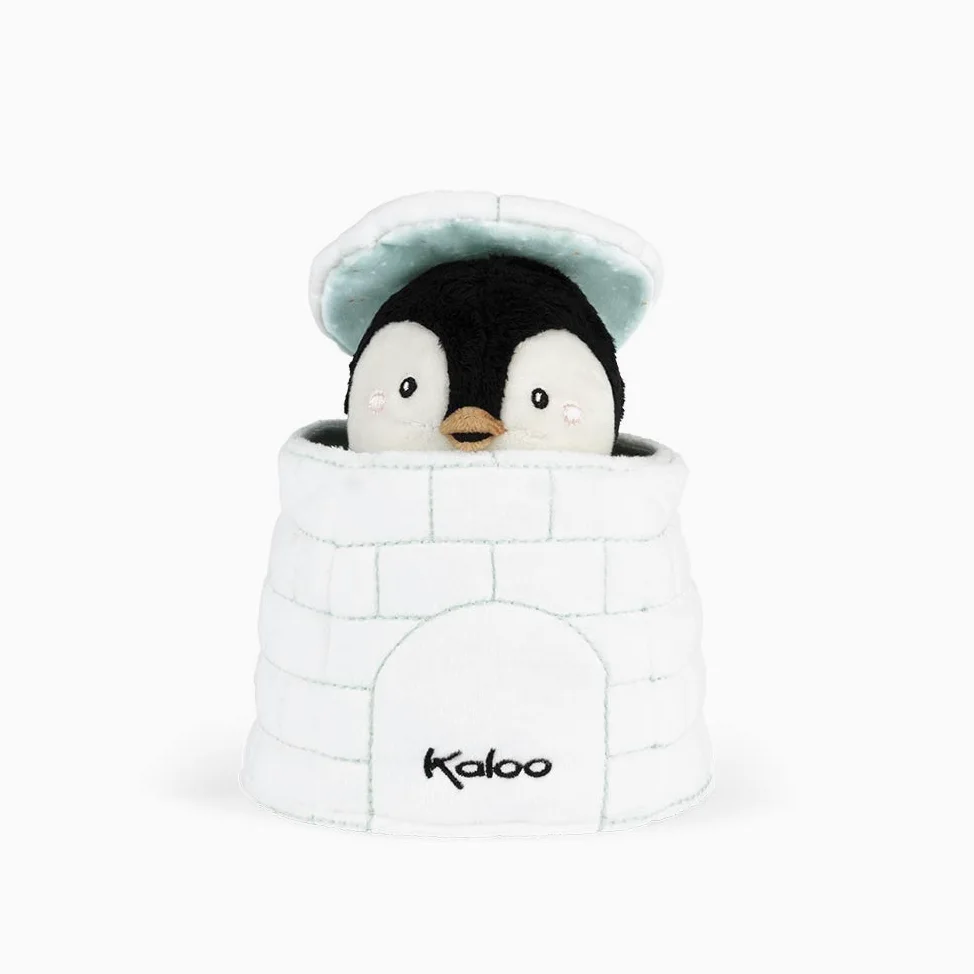 KALOO - Colección Kachoo - Marioneta de Peluche Sorpresa para Bebé 25 cm, El Pingüino Gabin (K963593)