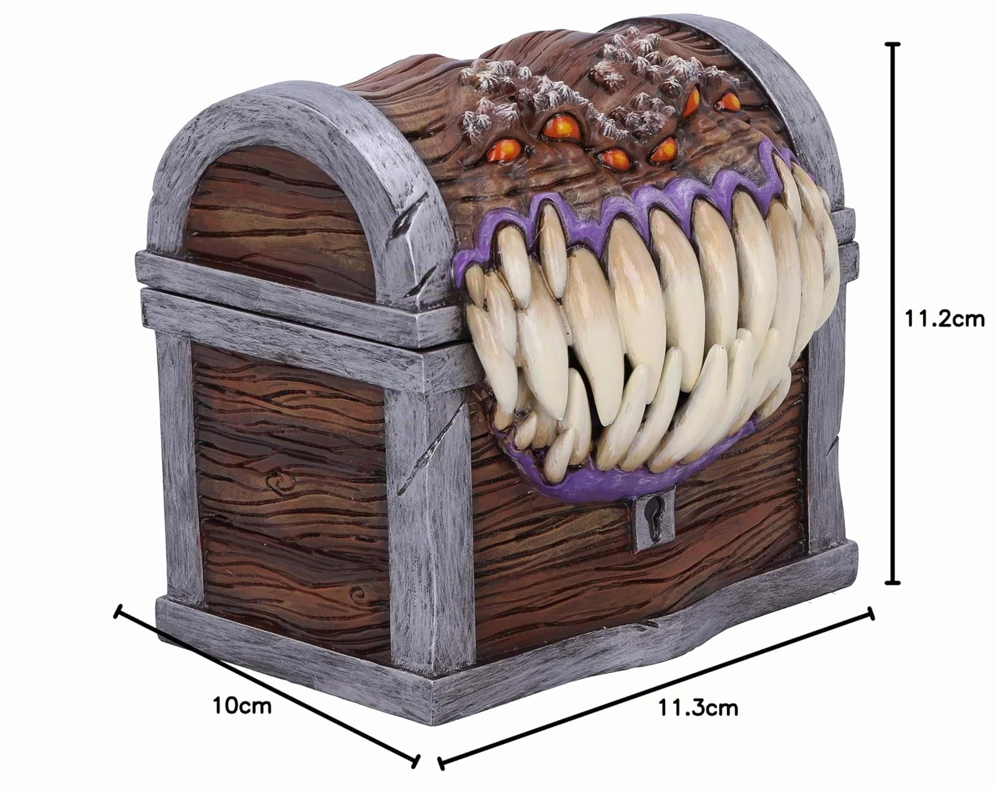 Nemesis Now Dungeons & Dragons - Caja de Almacenamiento de Dados de imitación, 11,3 cm, Resina, marrón, Producto Oficial de D&D, Caja de Dados de Personajes Mimic, fundida en la Mejor Resina, Pintada