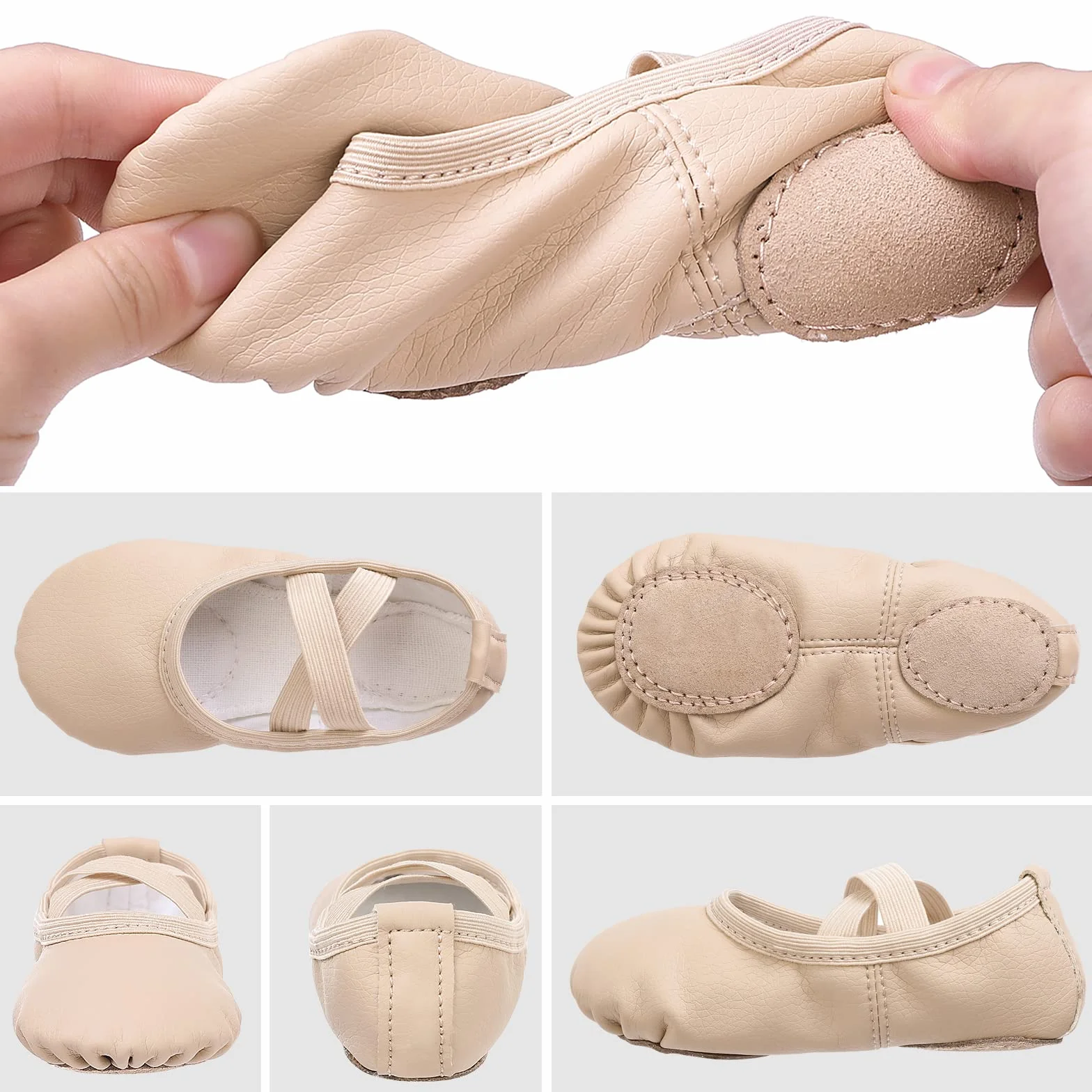 Zapatillas de Ballet Niñas Cuero Tamaño 20-40