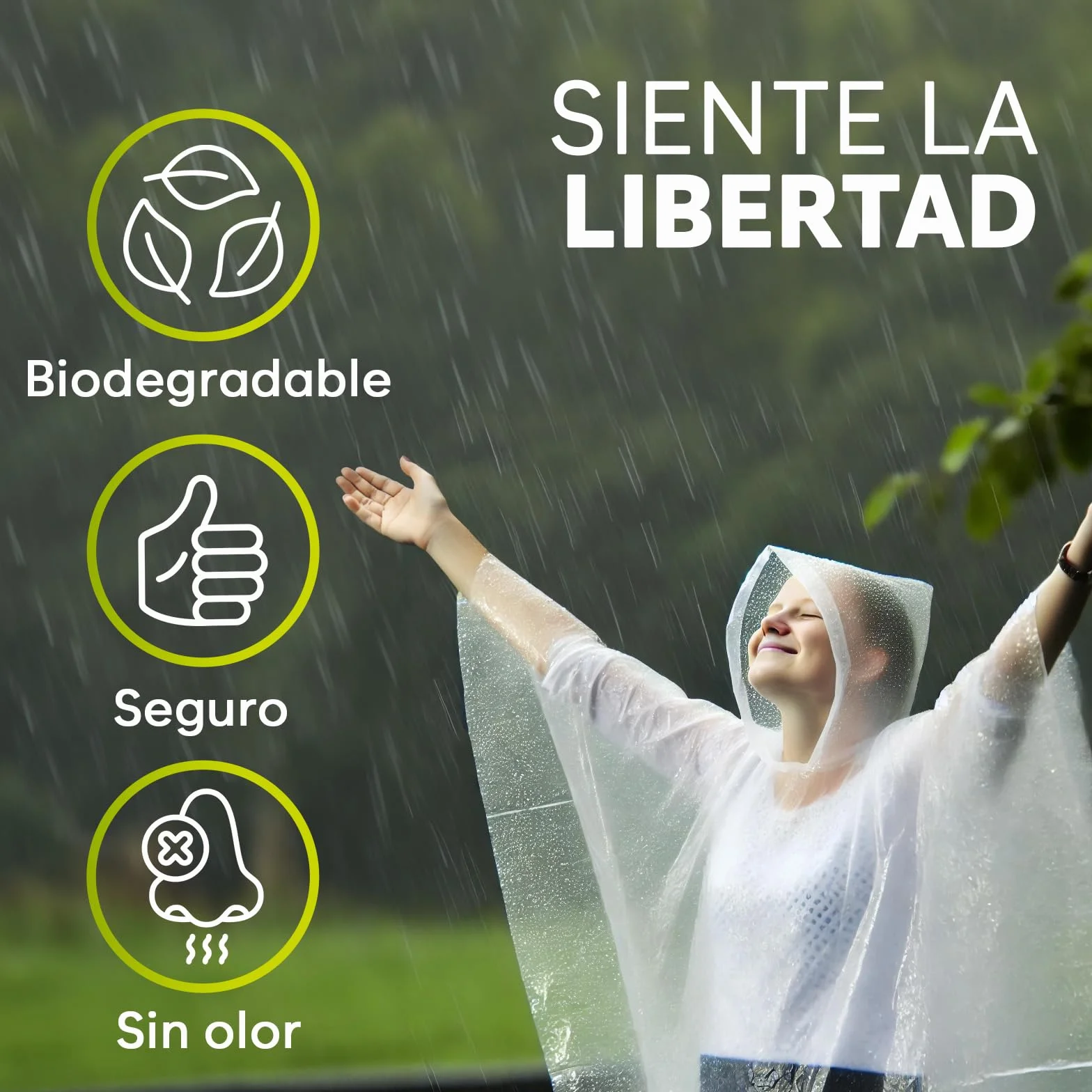 ZENO Poncho Impermeable Mujer y Hombre - Capa Lluvia