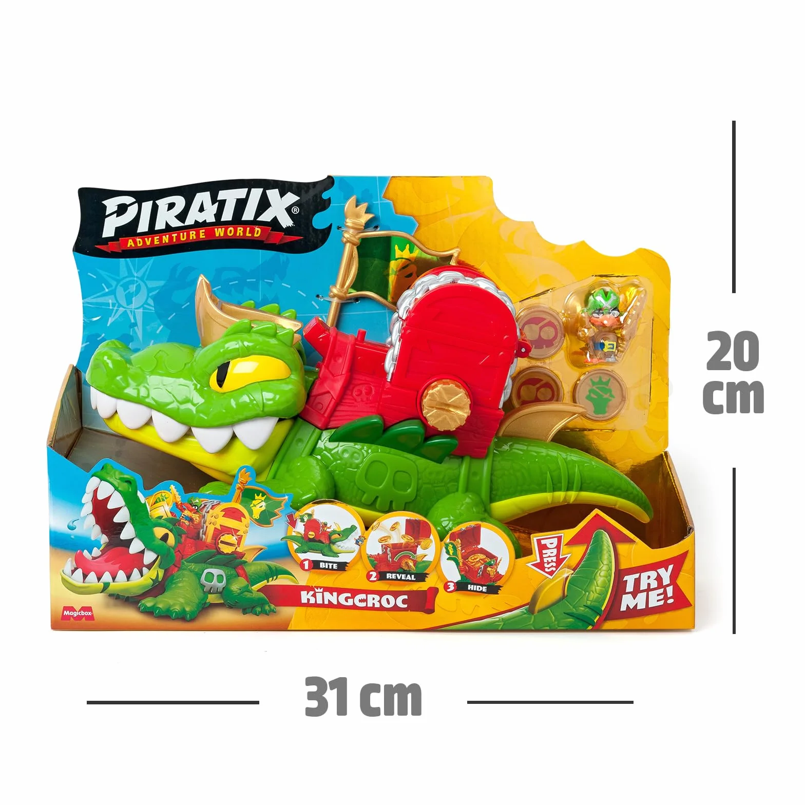 PIRATIX King Croc articulado con cofre tesoro