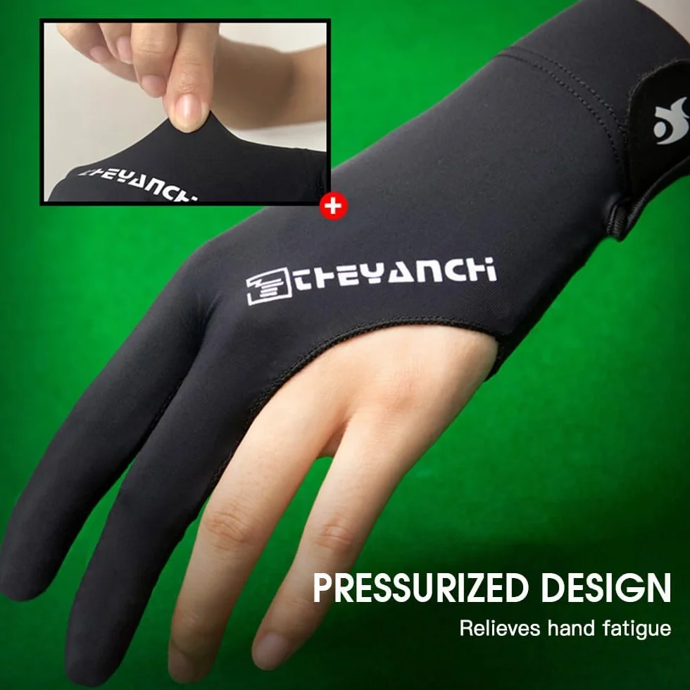 Guantes de Billar Profesionales Transpirables 3 Dedos Accesorio para Mesa Izquierda