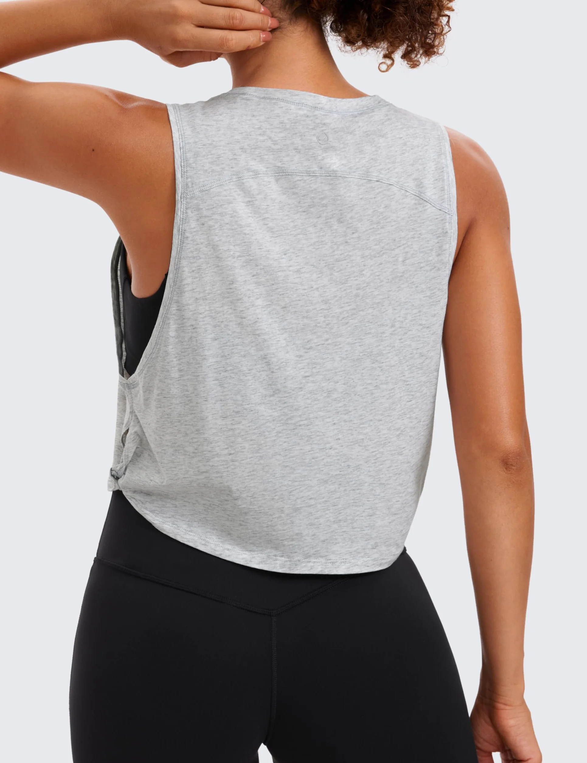 CRZ YOGA Mujer Camiseta Sin Mangas Algodón Pima Crop Top Ropa Deportiva