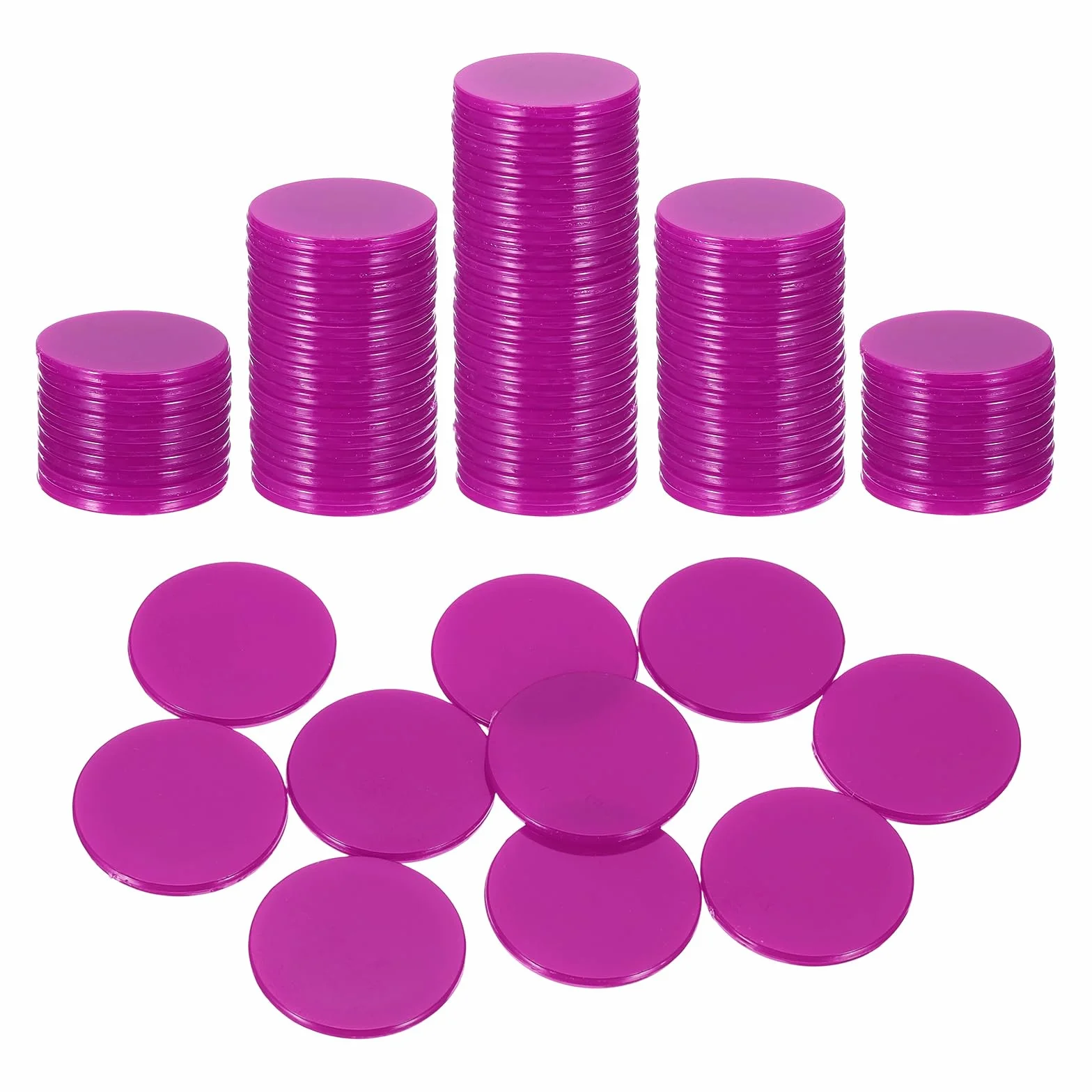 QUARKZMAN 120 Piezas De Fichas De Póker De 1 Pulgada, Fichas De Bingo De Plástico Contadores De Aprendizaje Discos De Conteo Marcadores Fichas De Juego Opacas Rosa Planas