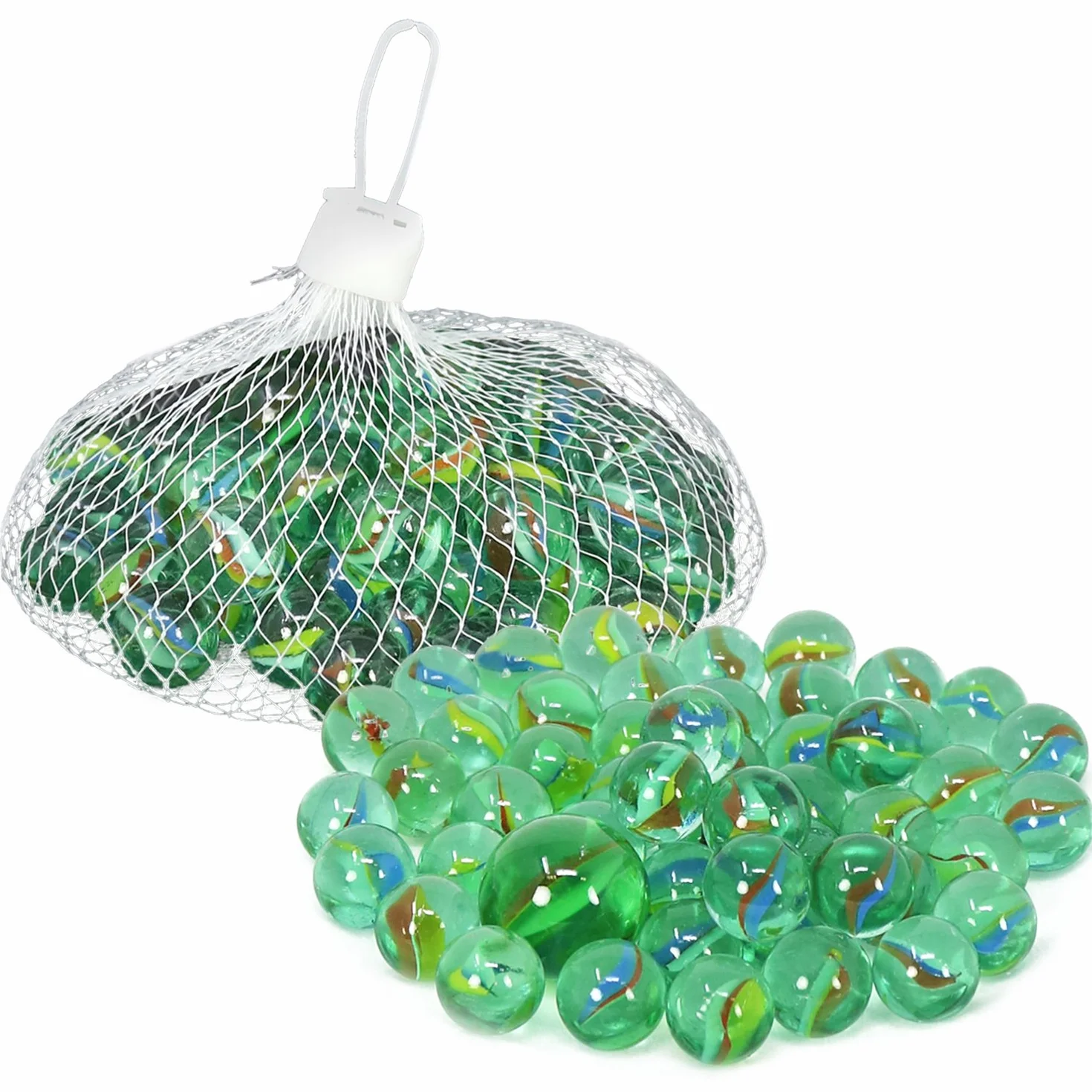 com-four® 100 canicas Vidrio, Piedras Decorativas Manualidades, Relleno, esferas para jarrones acuarios DIY, decoración Mesa Interior Exterior (100 Piezas - canicas)