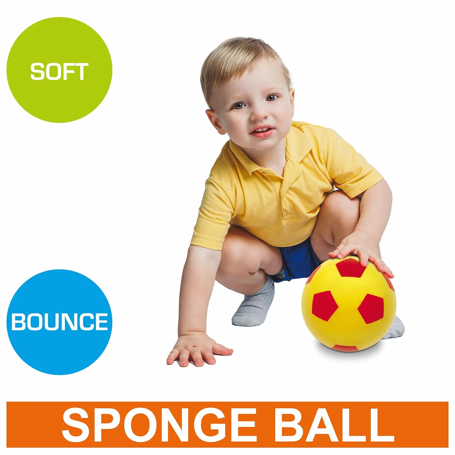 Mondo Toys - SOFT BALL 140 - Pelota esponja diámetro 14 cm - 1 pelota en esponja suave - colores variados - 07851
