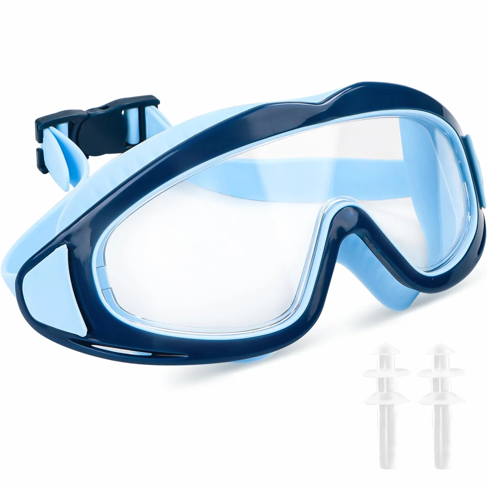 Gafas de natación para niños 3-15 años antivaho impermeables máscara de buceo panorámica 180° antifugas