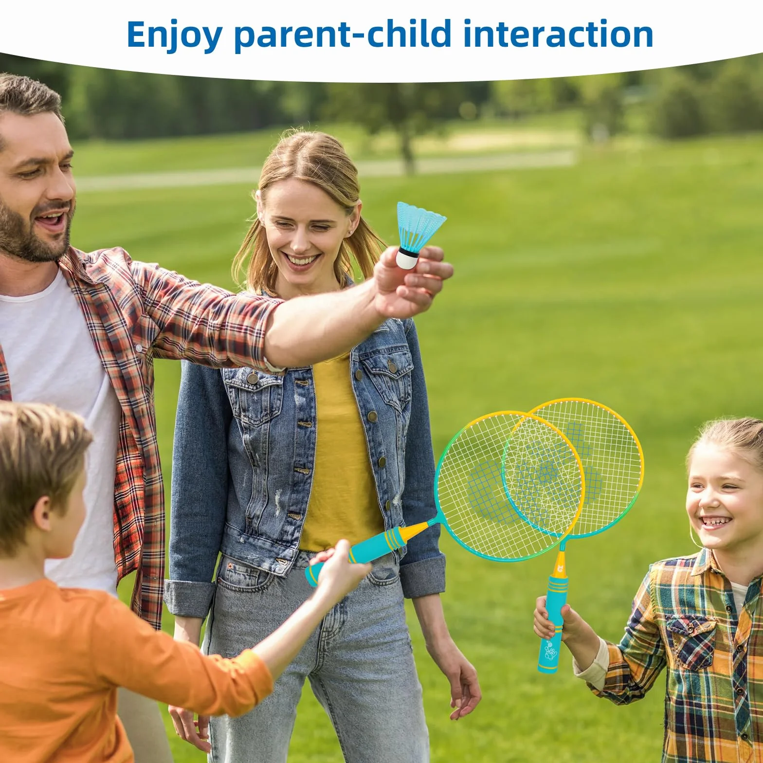 Juego de Raquetas de Bádminton para Niños 3-8 Años, 1 Par Ligeras Set con Bolsa de Transporte