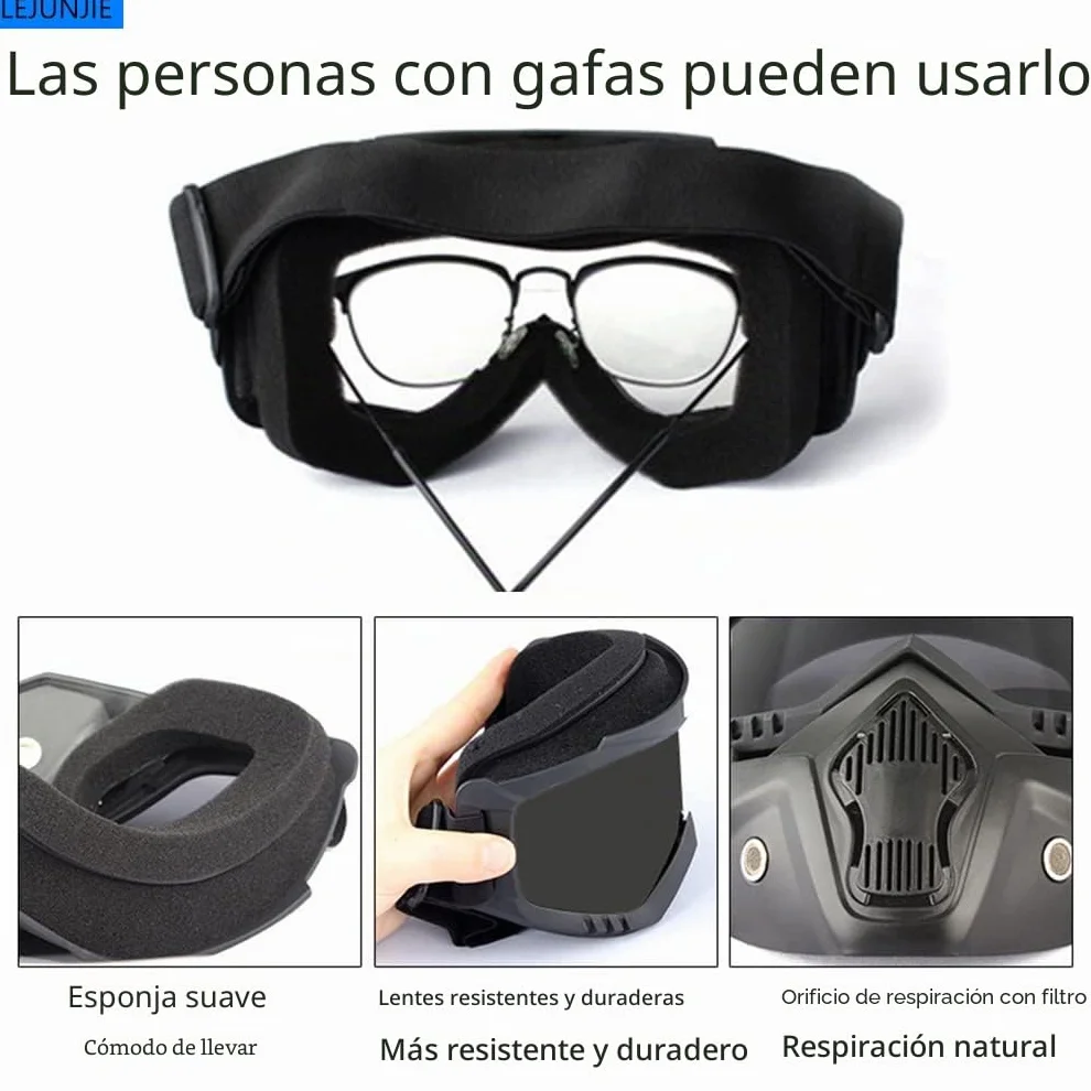 Cascos Tácticos Mich con Máscara Desmontable para Airsoft, Paintball y Caza