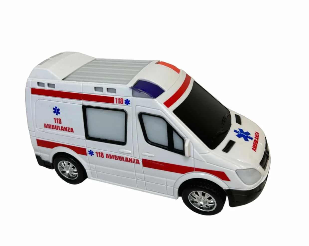 Ambulancia Juguete con Luces y Sonidos y Movimiento Misterio Bump & Go Ambulancia de Primeros Auxilios con Luces Sonidos, Ambulancia para niños, con Movimiento de Sirenas