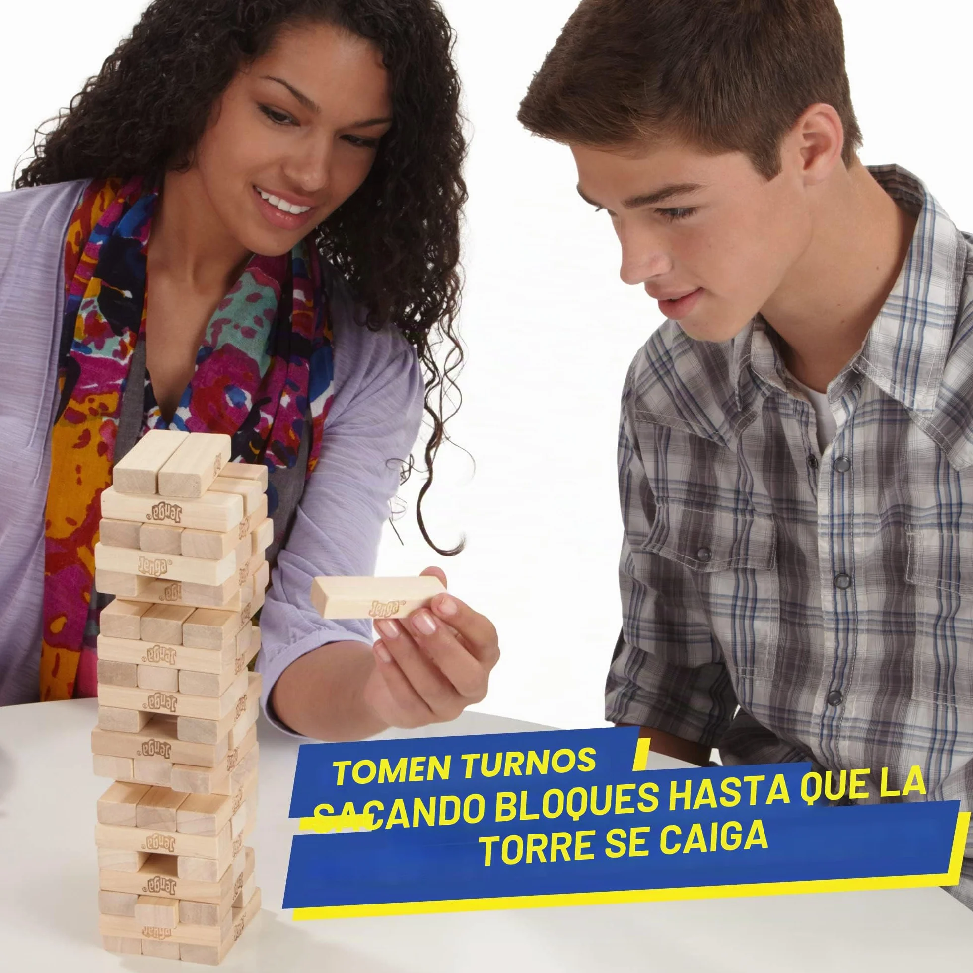 Hasbro Gaming Jenga, Juegos de Mesa para Niños y Niñas de 6 Años o Más, Fiestas con Amigos, Habilidad y Estrategia