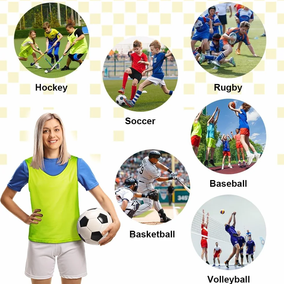 AUYAO Petos Futbol 6Pcs Chaleco Entrenamiento Malla Transpirable Deportivo