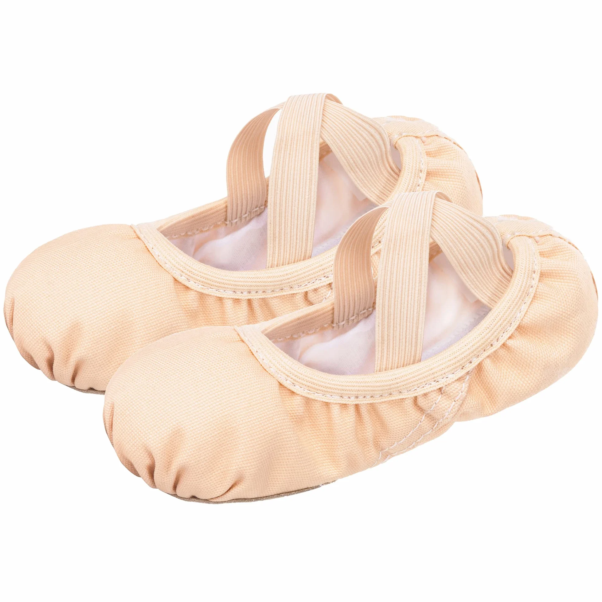 Zapatos de Ballet para Niñas de Lona con Suela de Cuero Dividida