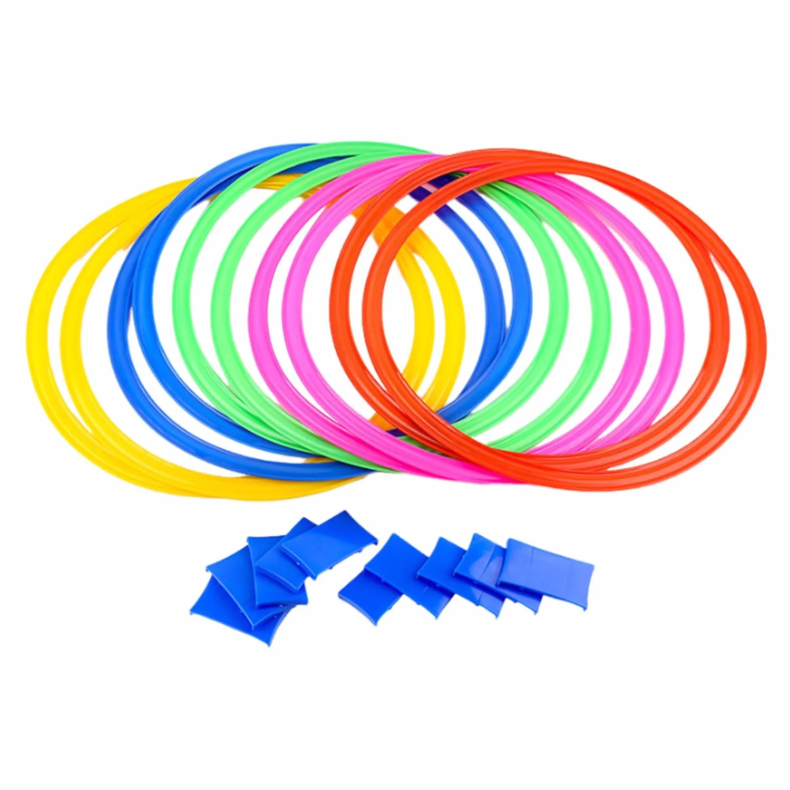 Anillos de Rayuela para Niños, Juego de Agilidad con Puf, Cuadrados de 15 Pulgadas con Conectores