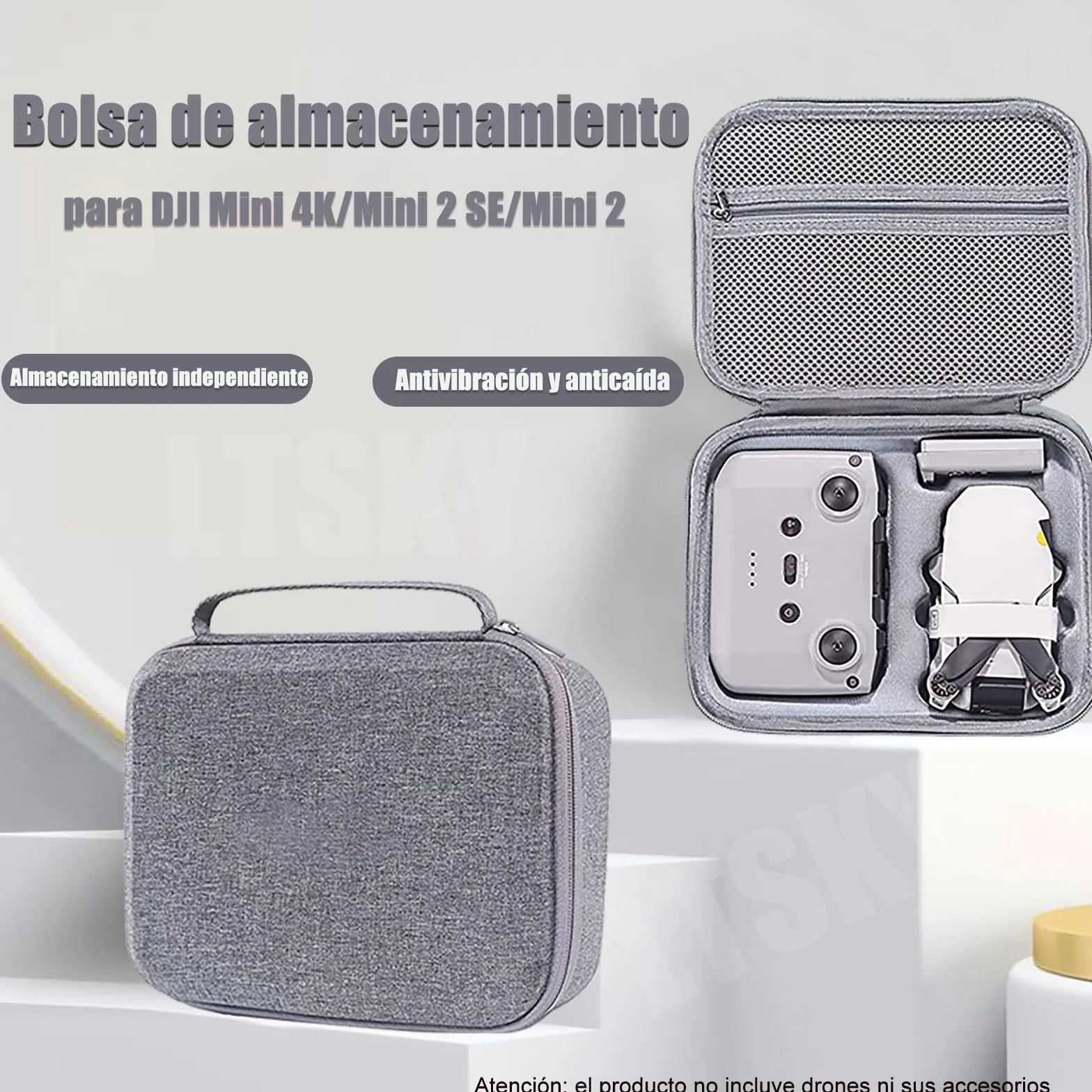 Bolsa de Almacenamiento para dji Mini 4K /Mini2 SE/Mini 2 Drone | Bolsa Mini 4K, Bolsa de Viaje compacta，Caja de Almacenamiento, Bolsa de Transporte, Gris
