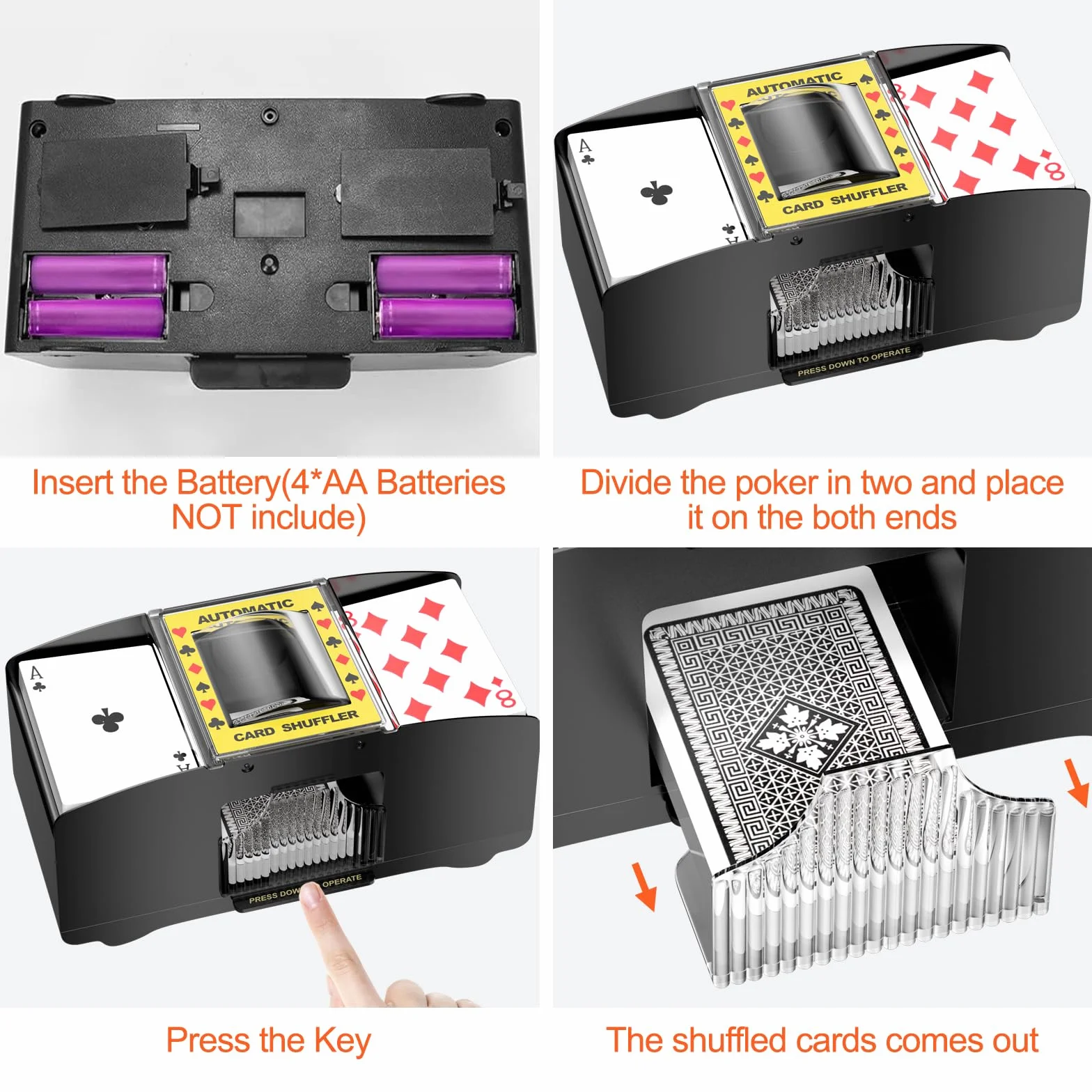 Gvolatee Barajador de Cartas Automático, Repartidor de Cartas Giratorio, Mezclador de Cartas de Póker, Card Shuffler, Máquina Barajadora de Cartas, Máquina Mezcladora de Tarjetas, para UNO, Blackjack