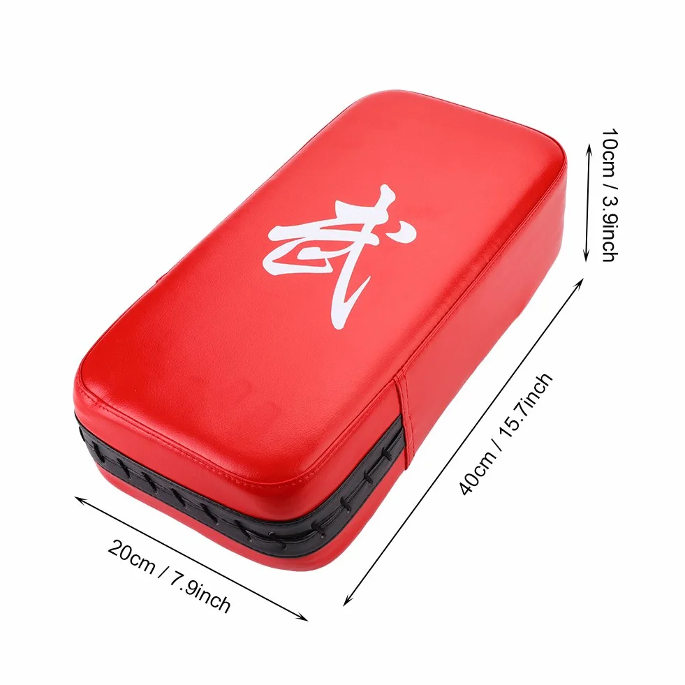 Almohadillas de Boxeo de Cuero PU para Muay Thai MMA Artes Marciales Entrenamiento (Rojo)