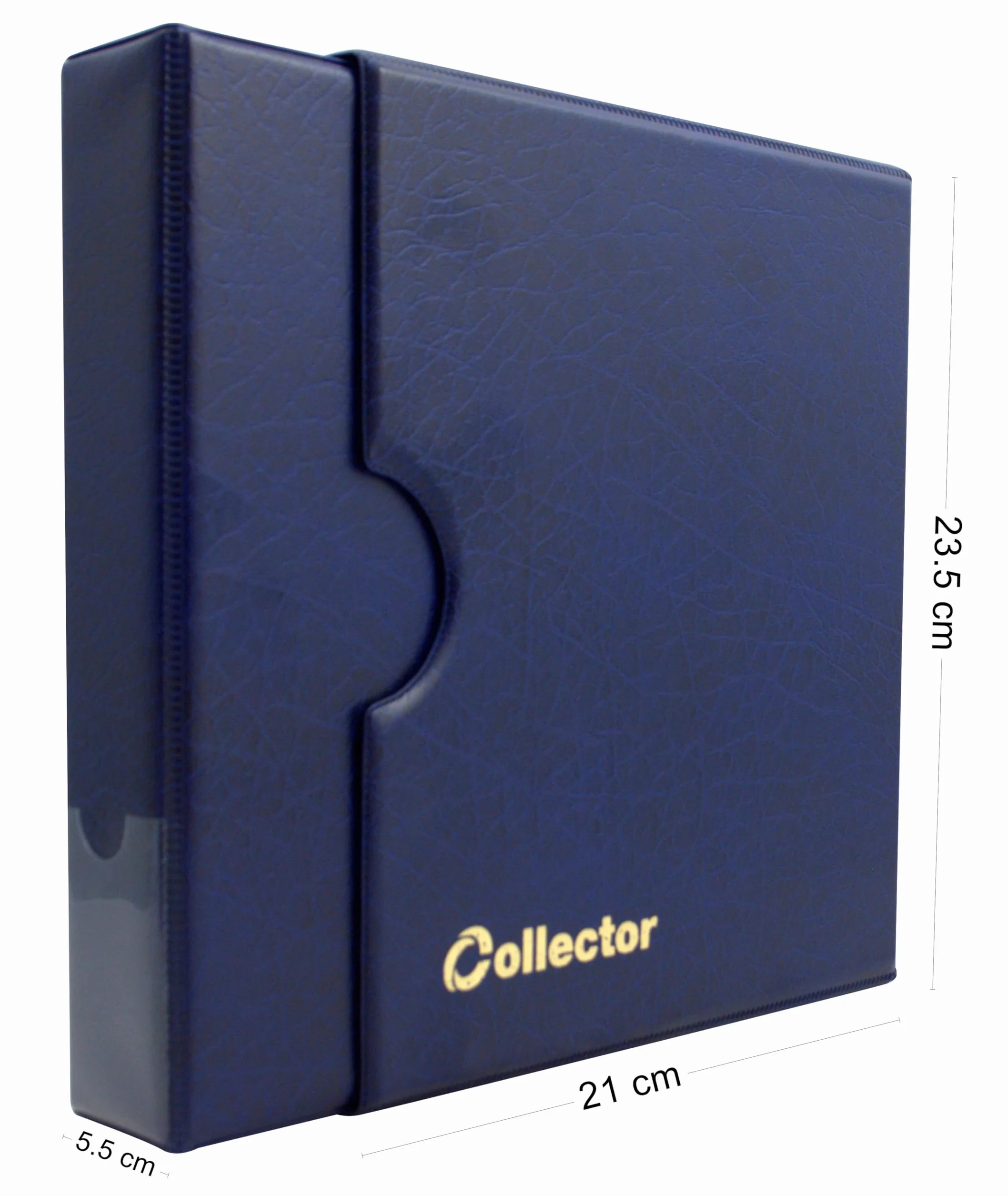 Collector Álbum de coleccionista para 221 monedas de diferentes tamaños, desde pequeñas hasta grandes, universales – en estuche, con páginas, separadores rojos e índice – Azul