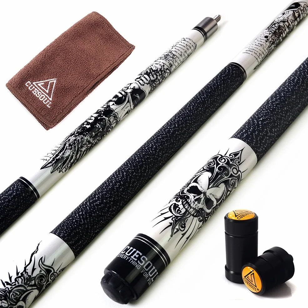 CUESOUL Rockin Series Juego de Tacos de Billar Profesional 58 Pulgadas 595.3 g Mango de Arce Norteamericano Acabado Perlado Virola de Carbono