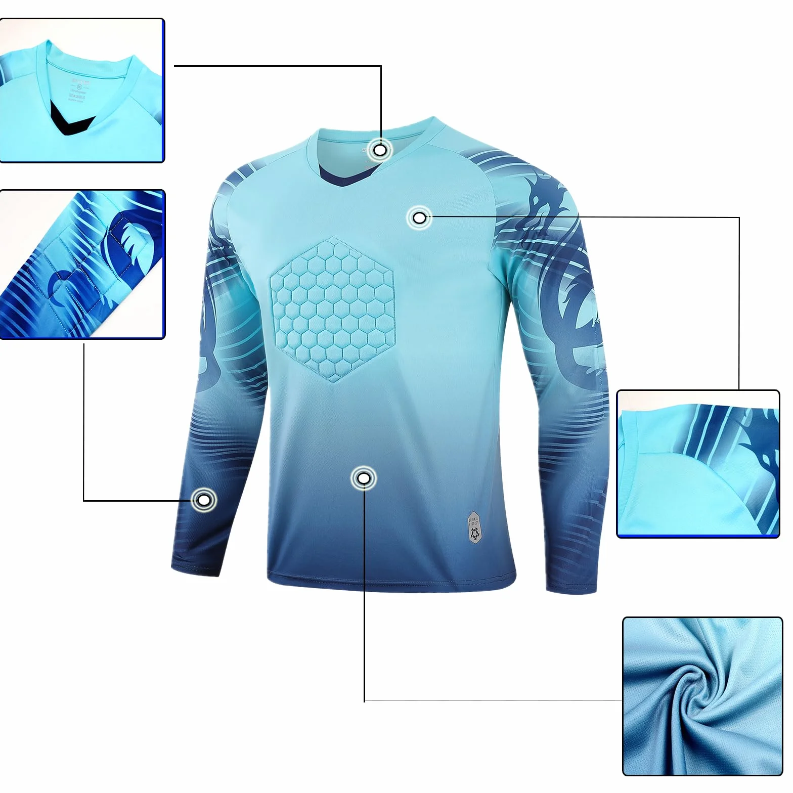 OPUTWDF Camiseta Portero Anticolisión Personalizable para Fútbol