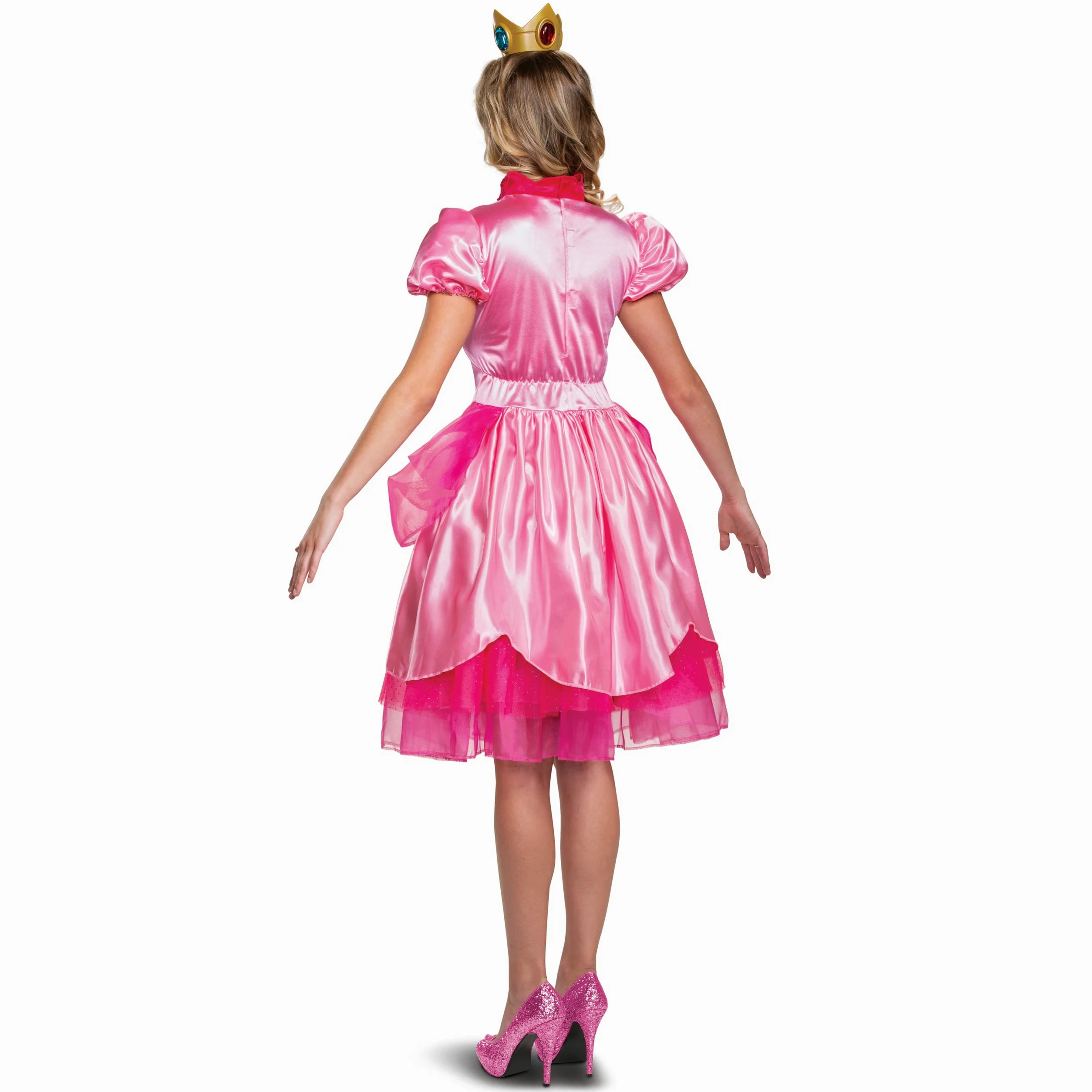 Disguise Nintento Oficial - Disfraz Princesa Peach Mujer, Disfraz Princesa Peach Adulto, Disfraz Personajes Mario Bros Mujer, Disfraz Mujer Carnaval Talla S,L