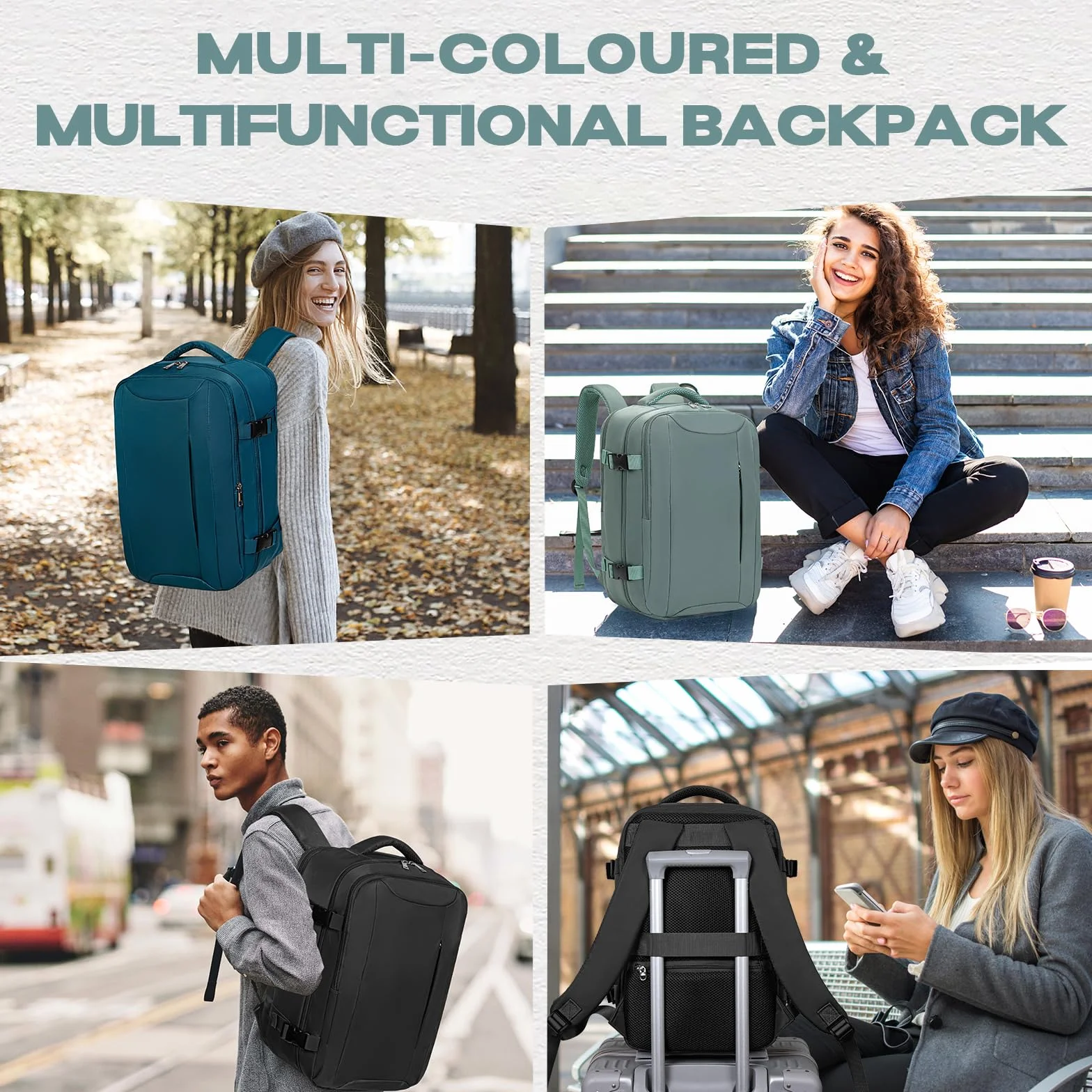 VMIKIV Mochila 40x30x20 Mochila Viaje Cabina Avion 40x20x25 para Ryanair Vueling Wizz Air Equipaje de Mano con Bolsillo Antirrobo Mochila Resistente al Agua con Compartimentos