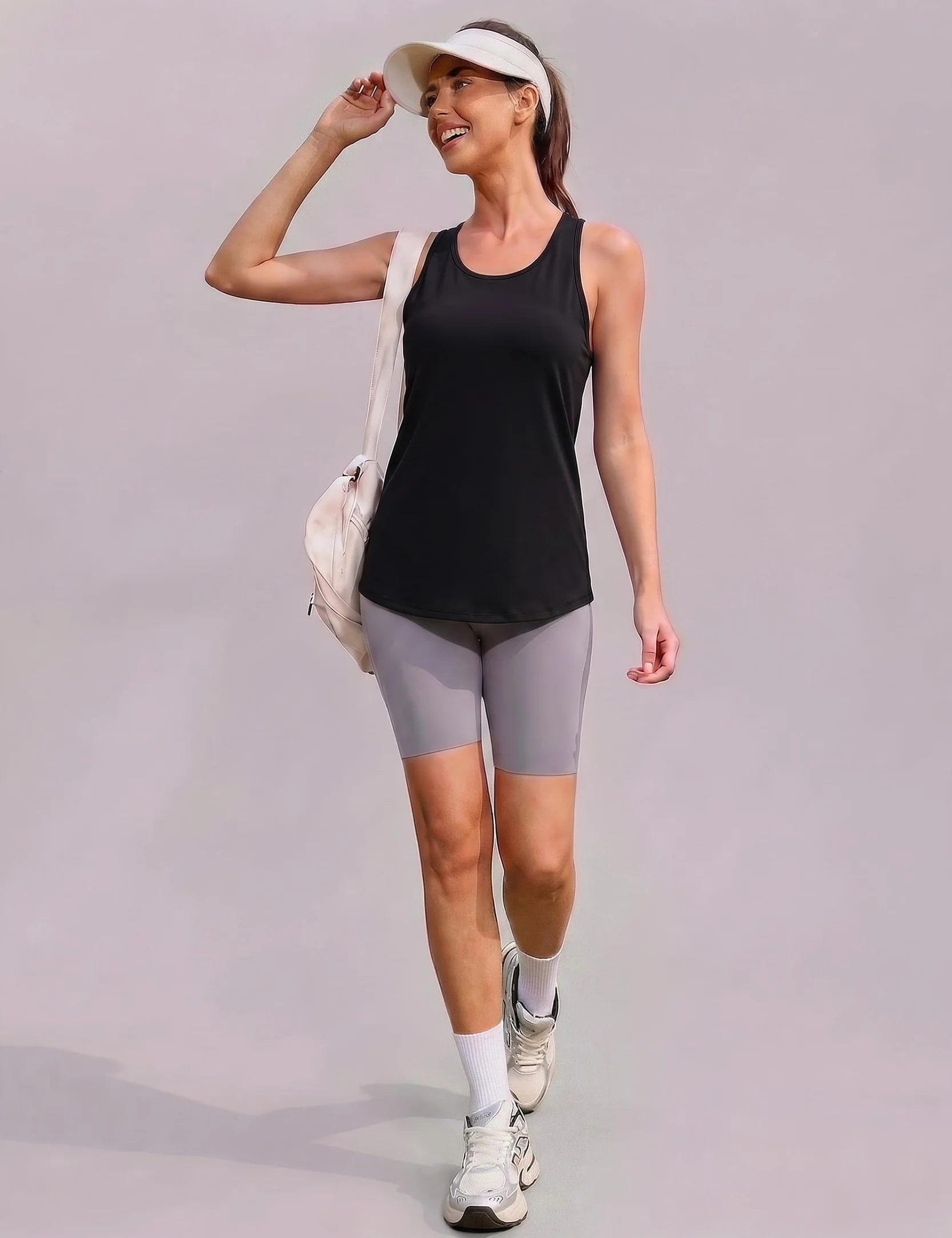 Camiseta Tirantes Mujer Deportiva Cuello Redondo Sin Mangas Racerback Yoga Tops