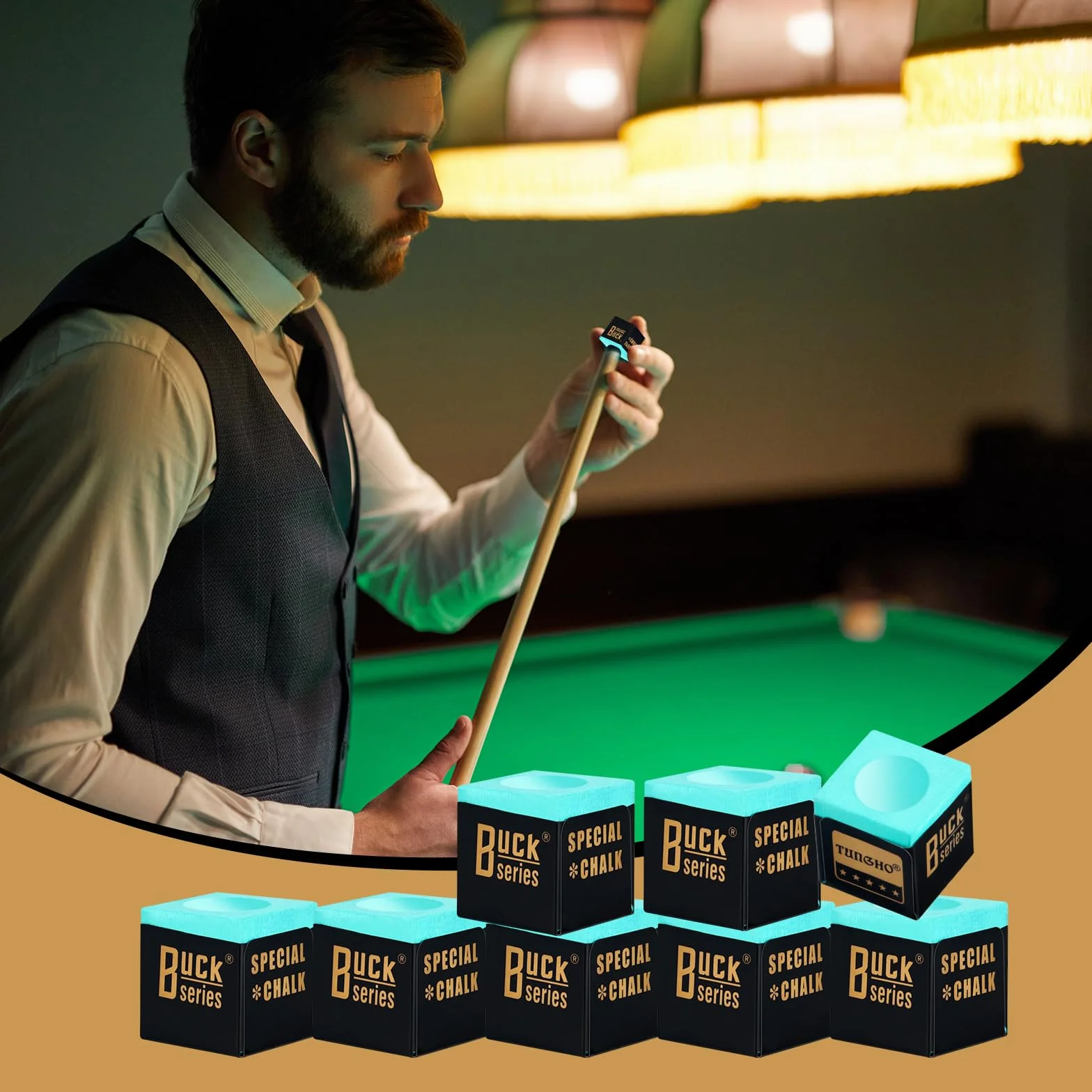 Snooker Chalk 12 Cubes Green Pool Cue Chalk Billiard Chalk