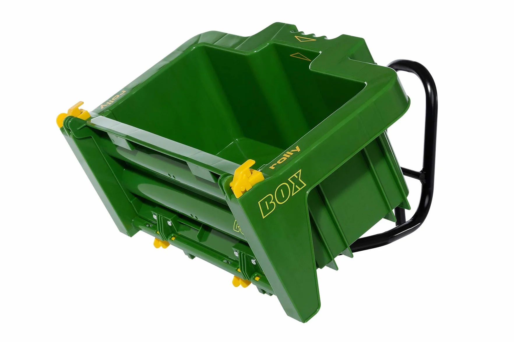 Rolly Toys John Deere rollyBox remolque tractor (función basculante, verde, para niños de 3 a 10 años, para tractores de pedales) 408931